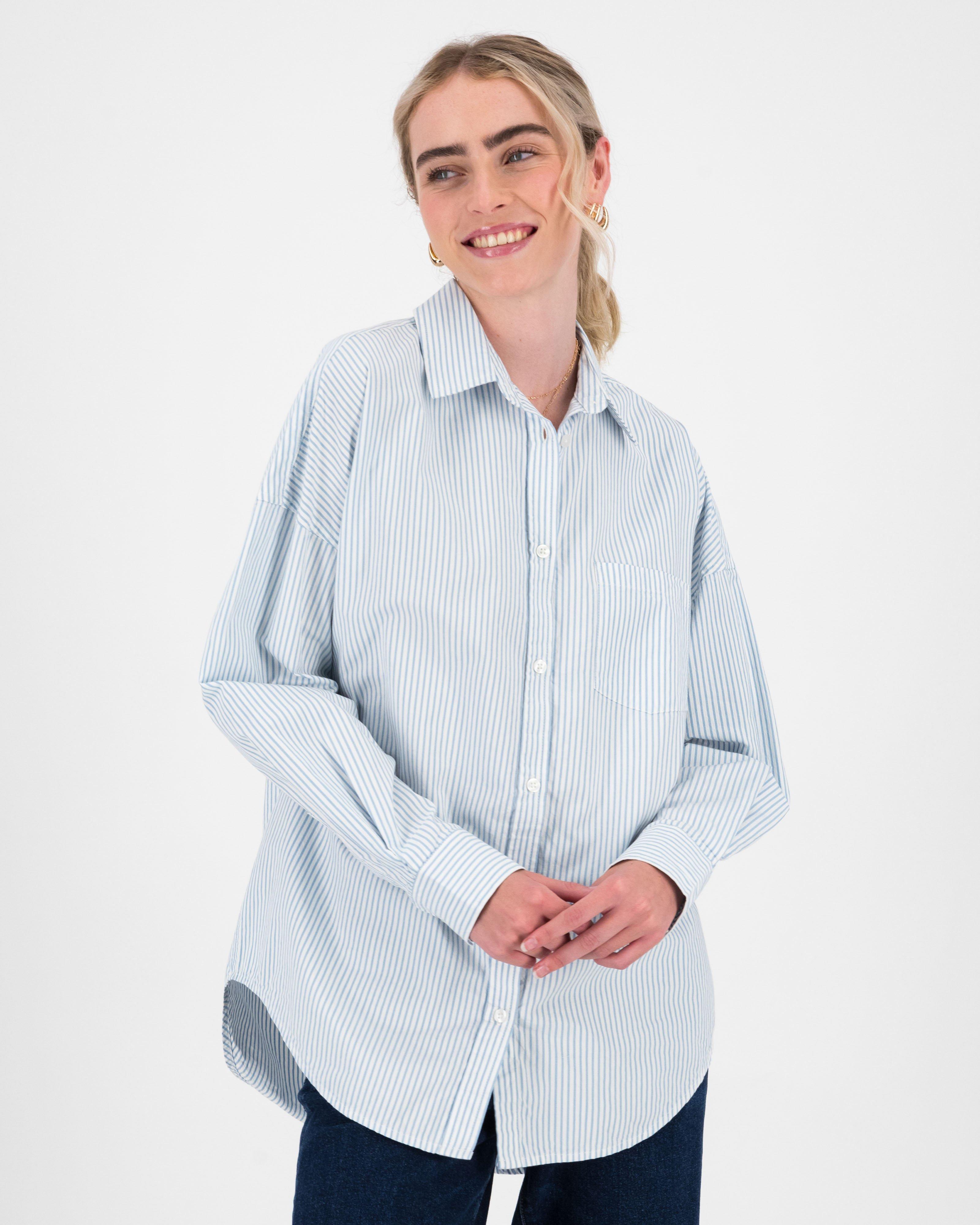 Women's Ava Stripe Shirt -  Blue
