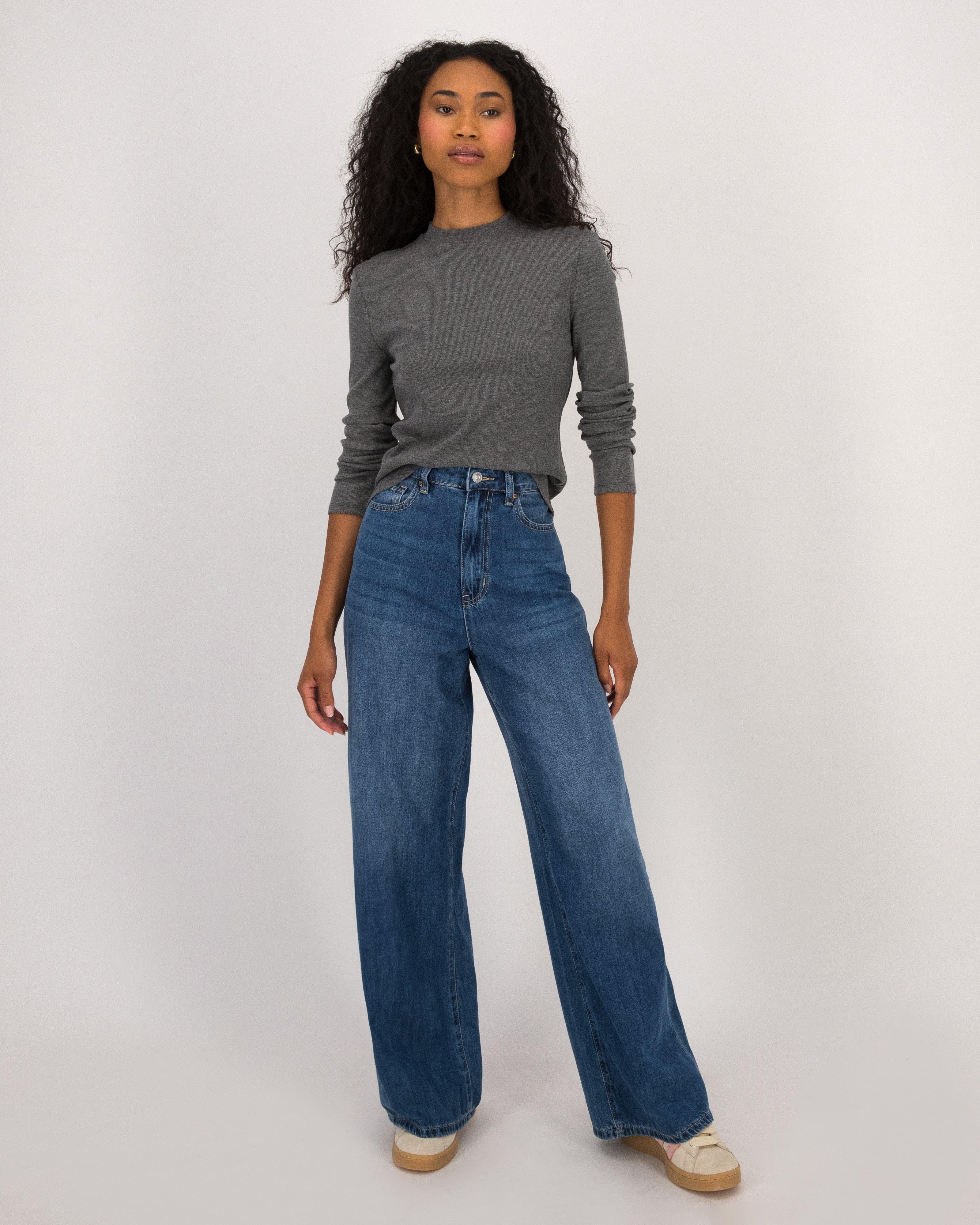 Torie Long Sleeve Knit Top -  Charcoal