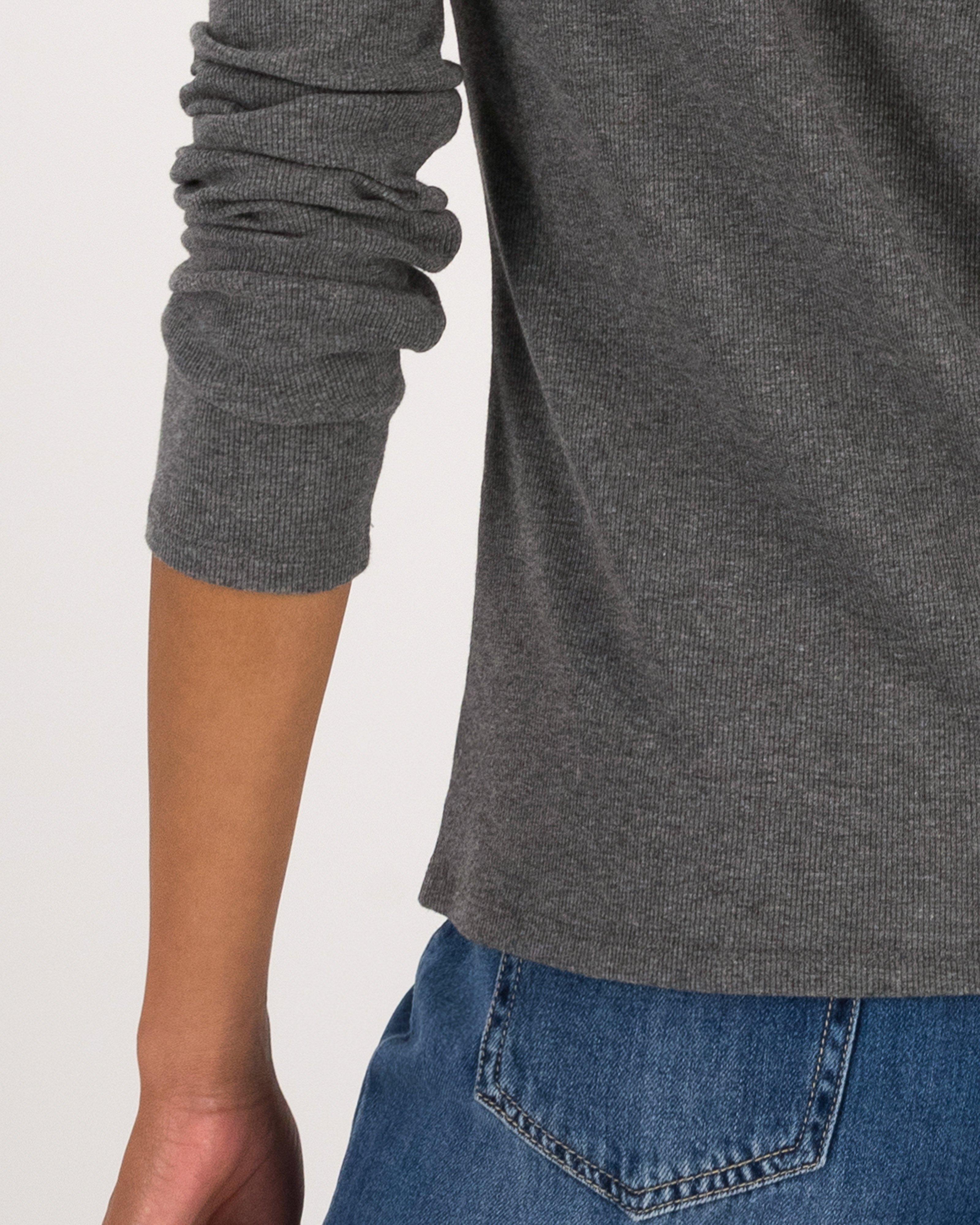 Torie Long Sleeve Knit Top -  Charcoal