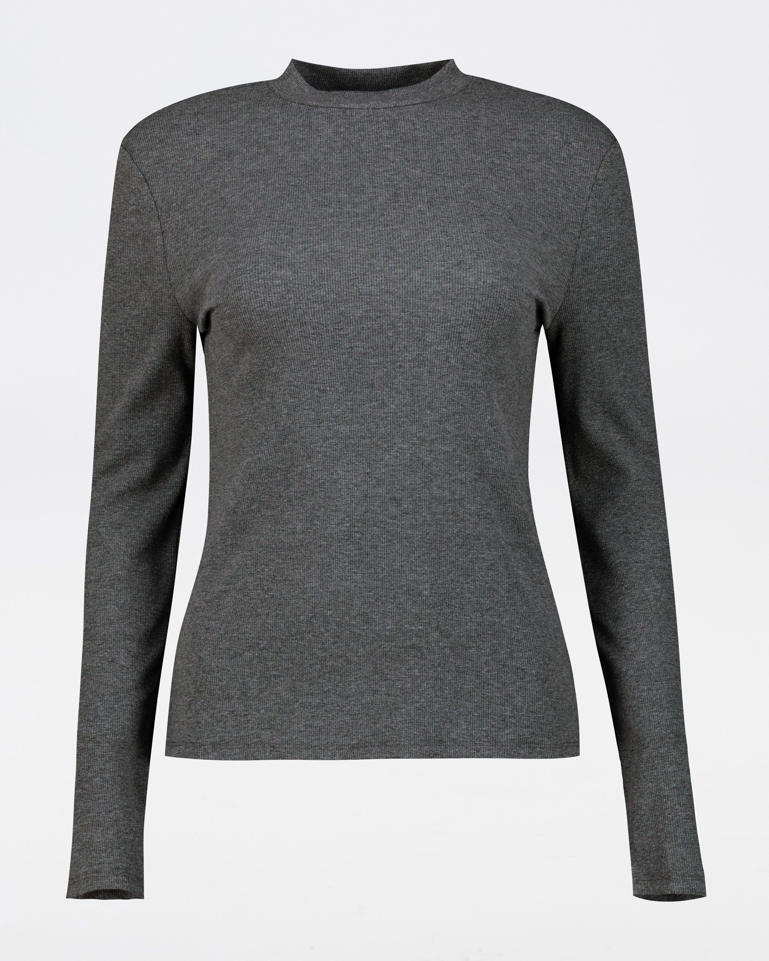 Torie Long Sleeve Knit Top -  Charcoal