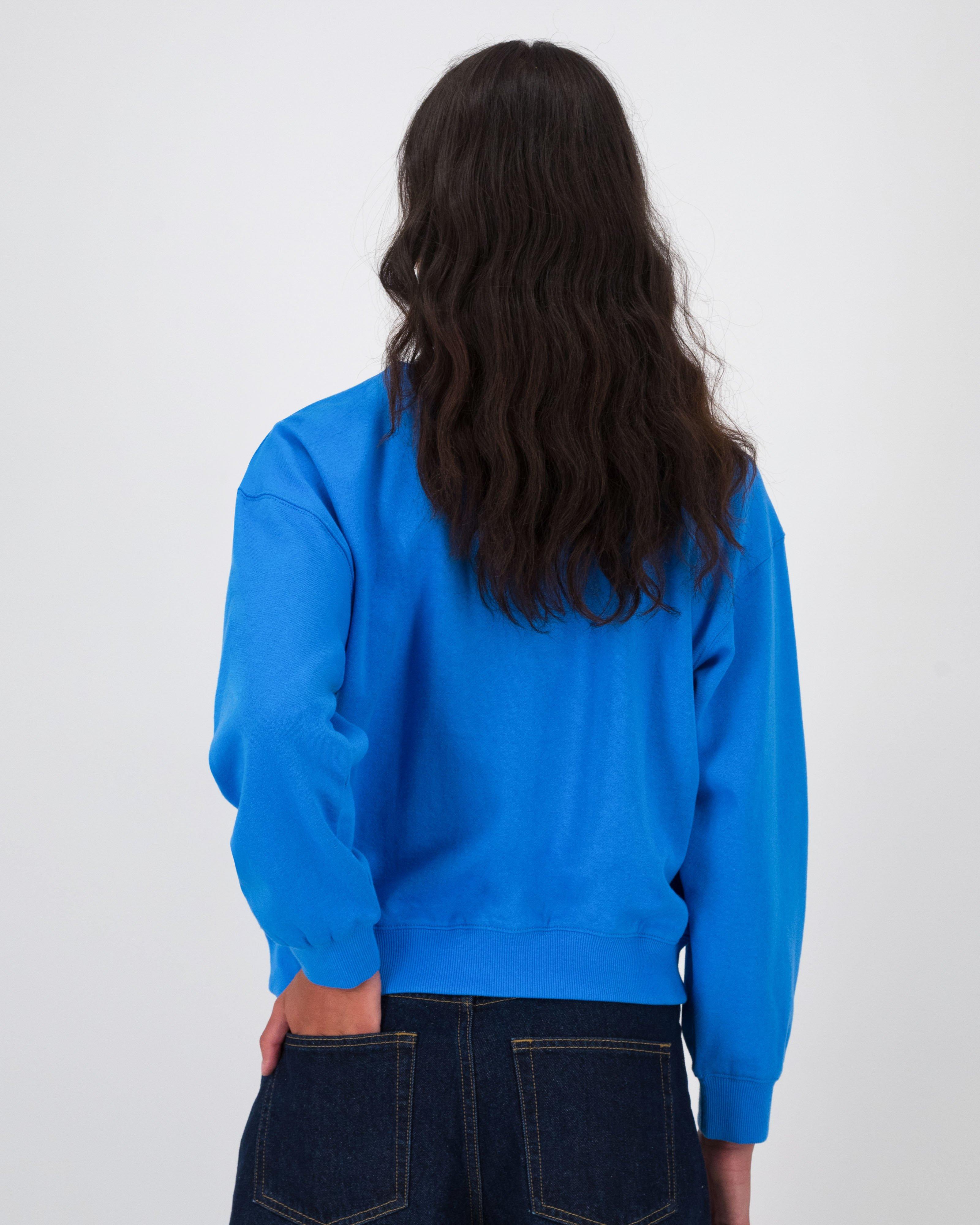 Old Khaki Women’s Chelsea Branded Sweat Top  -  Mid Blue