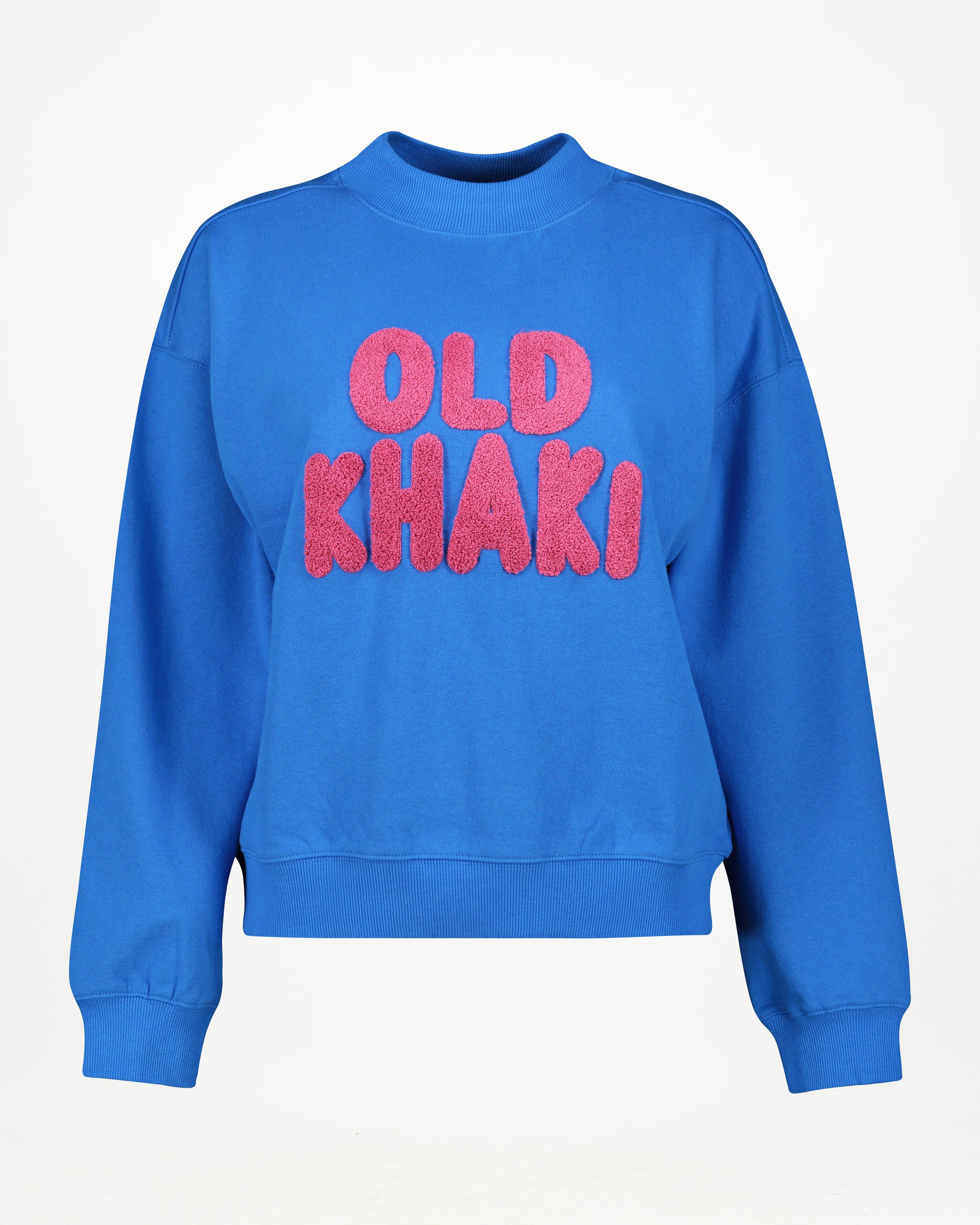 Old Khaki Women’s Chelsea Branded Sweat Top  -  Mid Blue