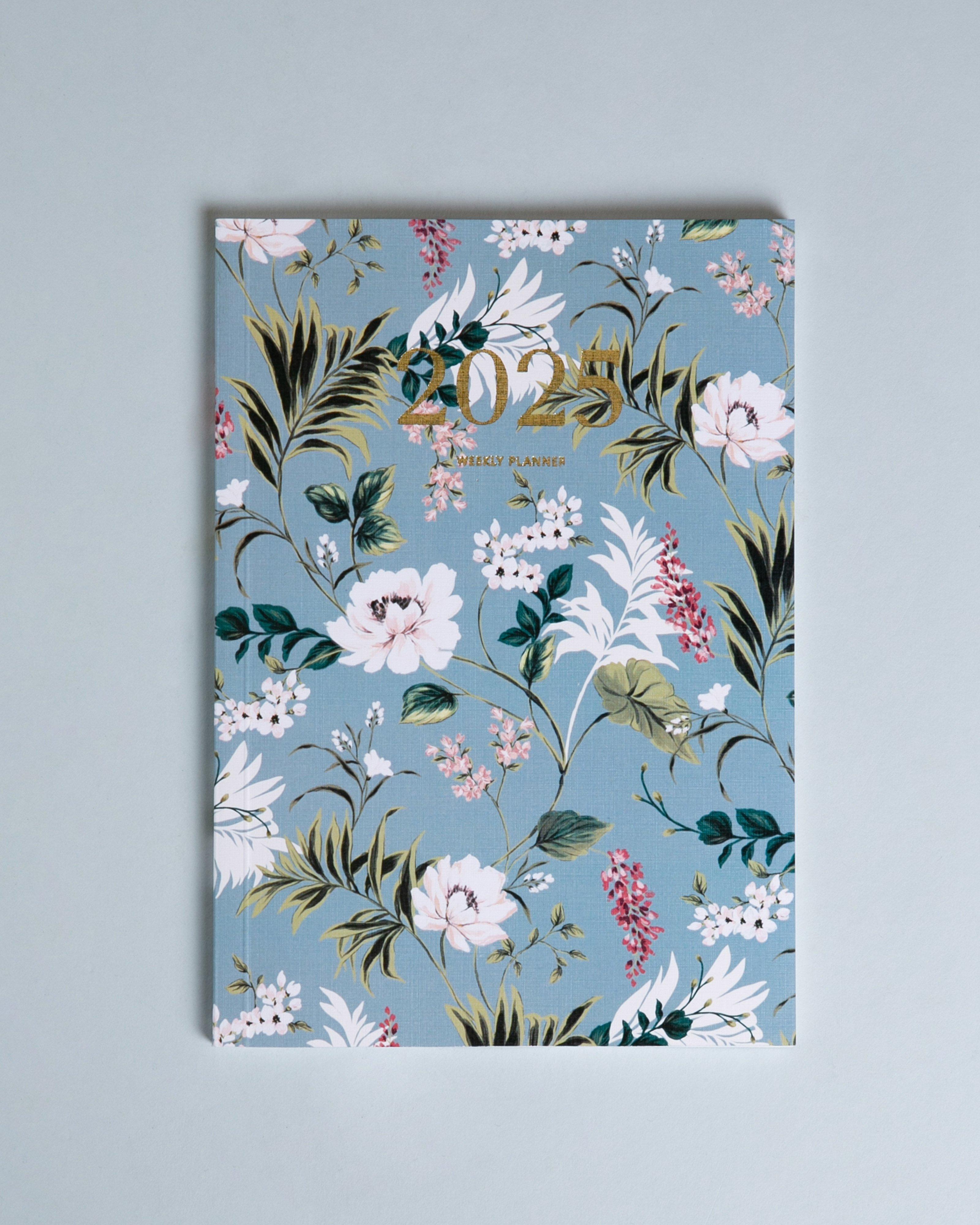 Floral A5 Weekly Planner -  Blue
