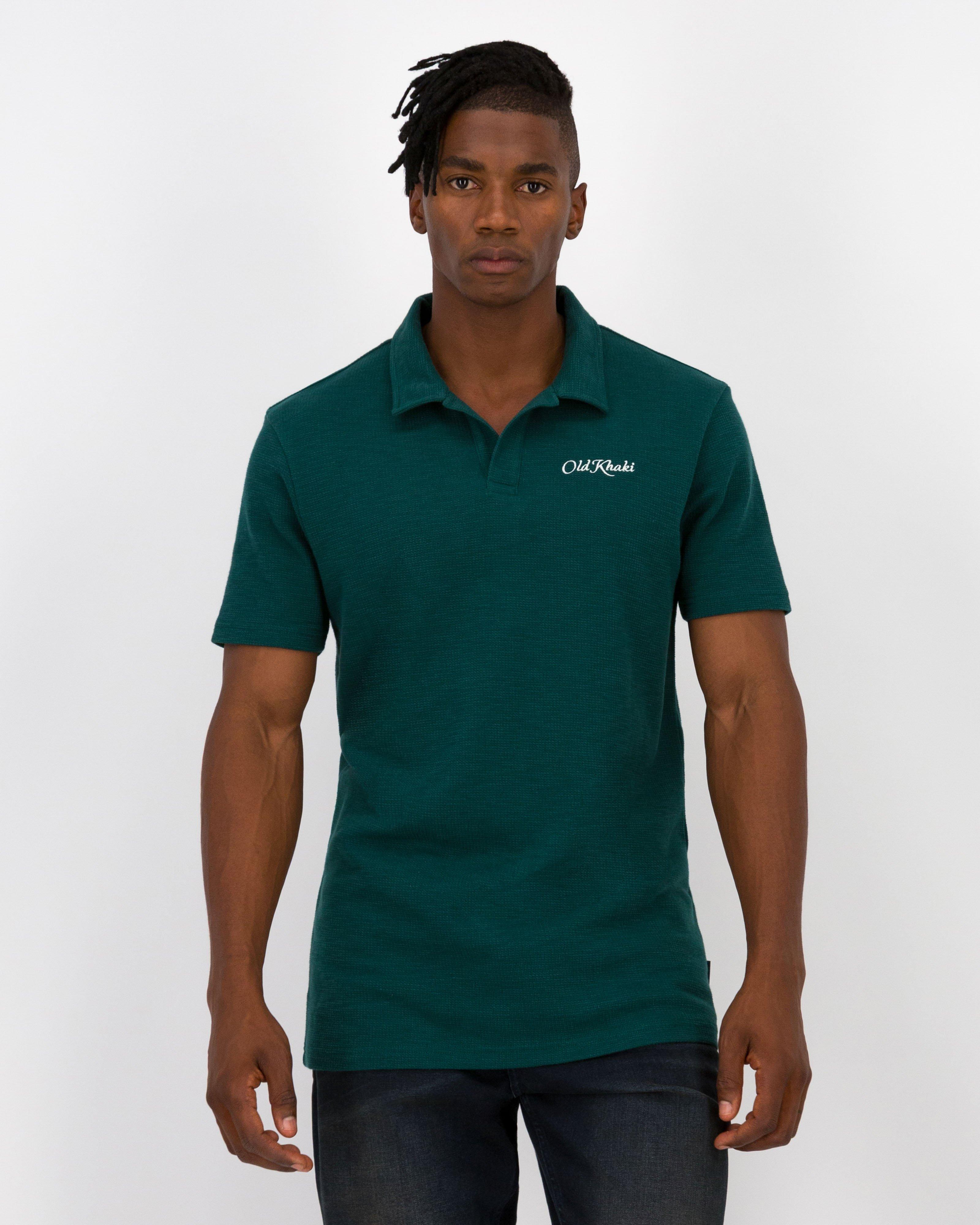 Men's Roberto Notch Neck Golfer -  Dark Green