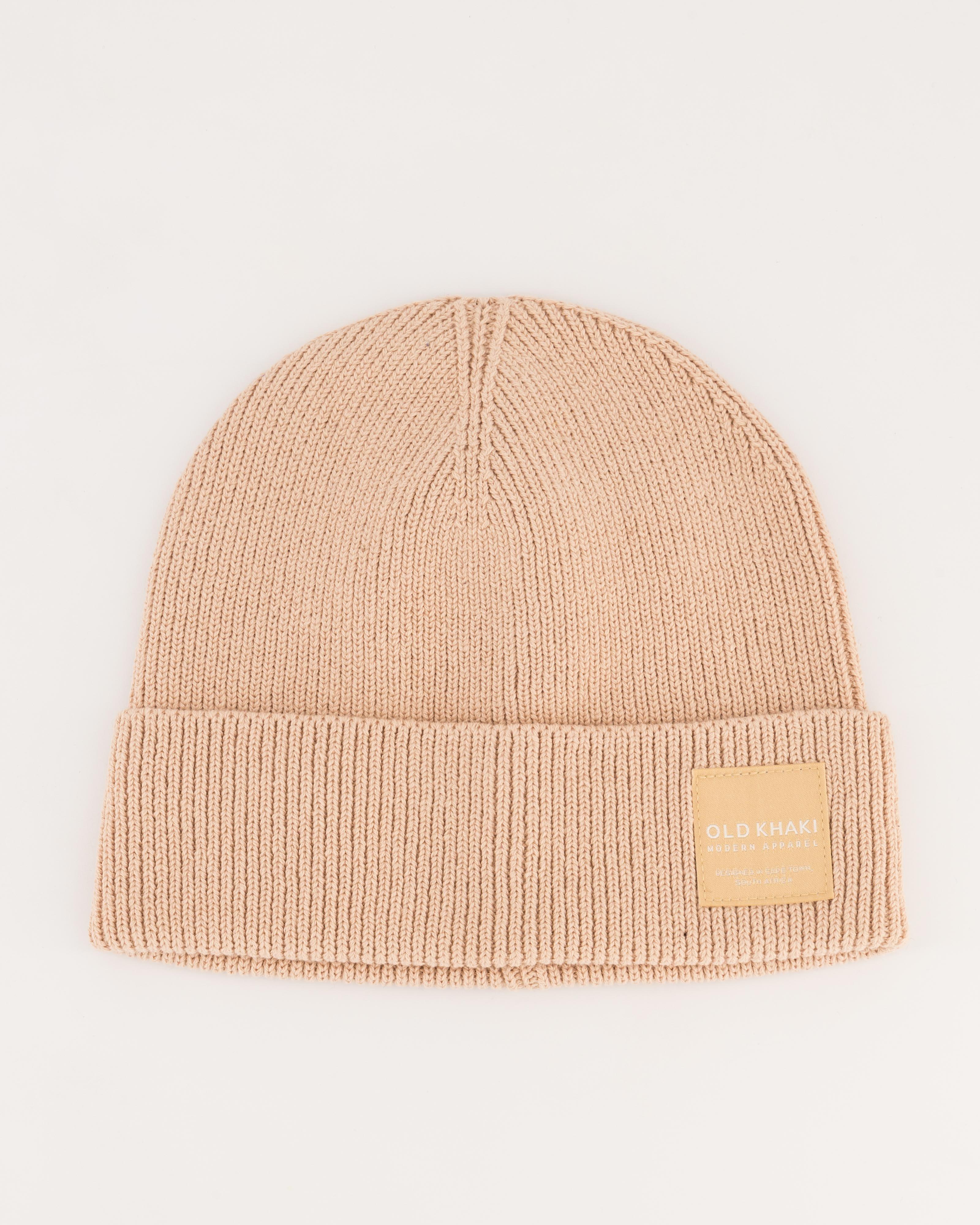 Men's Stark Fine Rib Cotton Beanie -  Stone