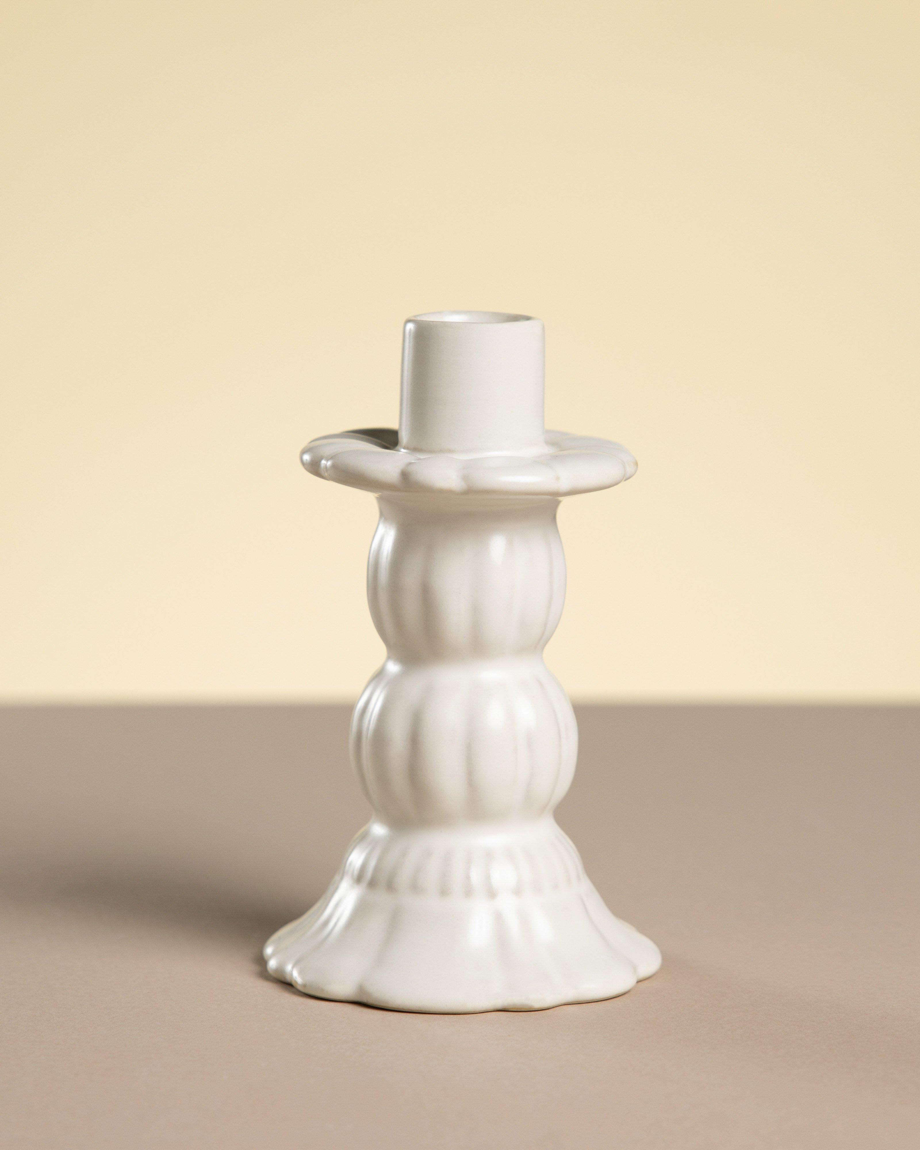 French Milk Tall Candle Holder -  Milk
