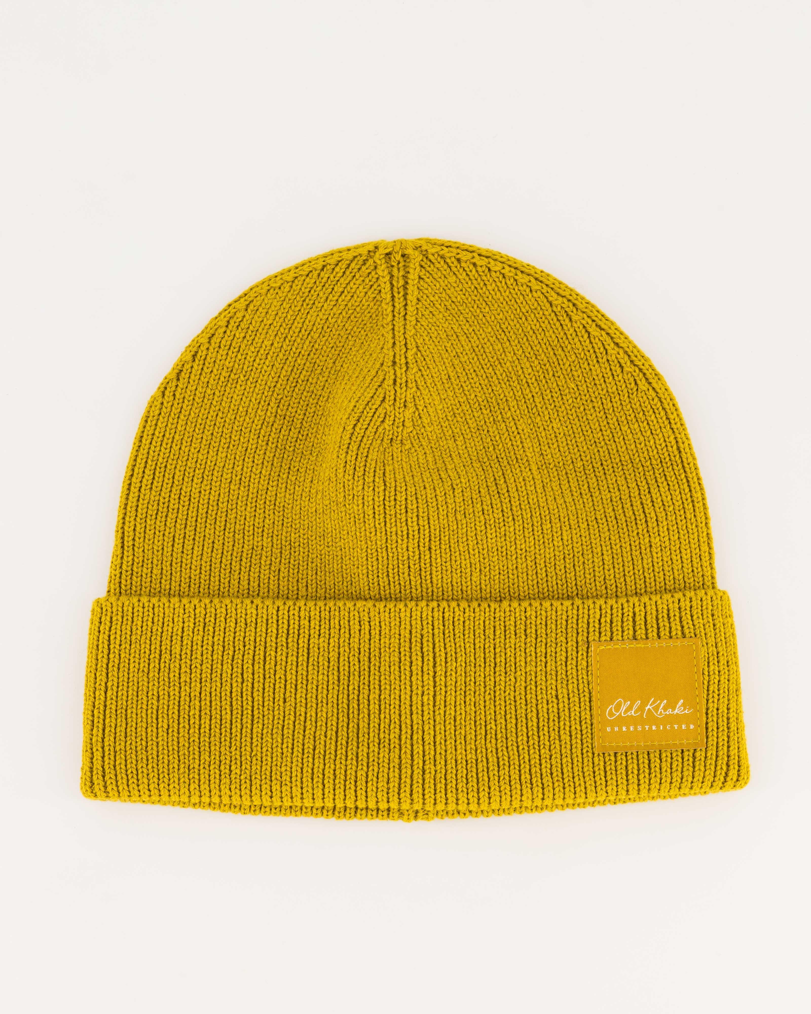 Women's Scarlet Fine Rib Cotton Beanie -  Chartreuse