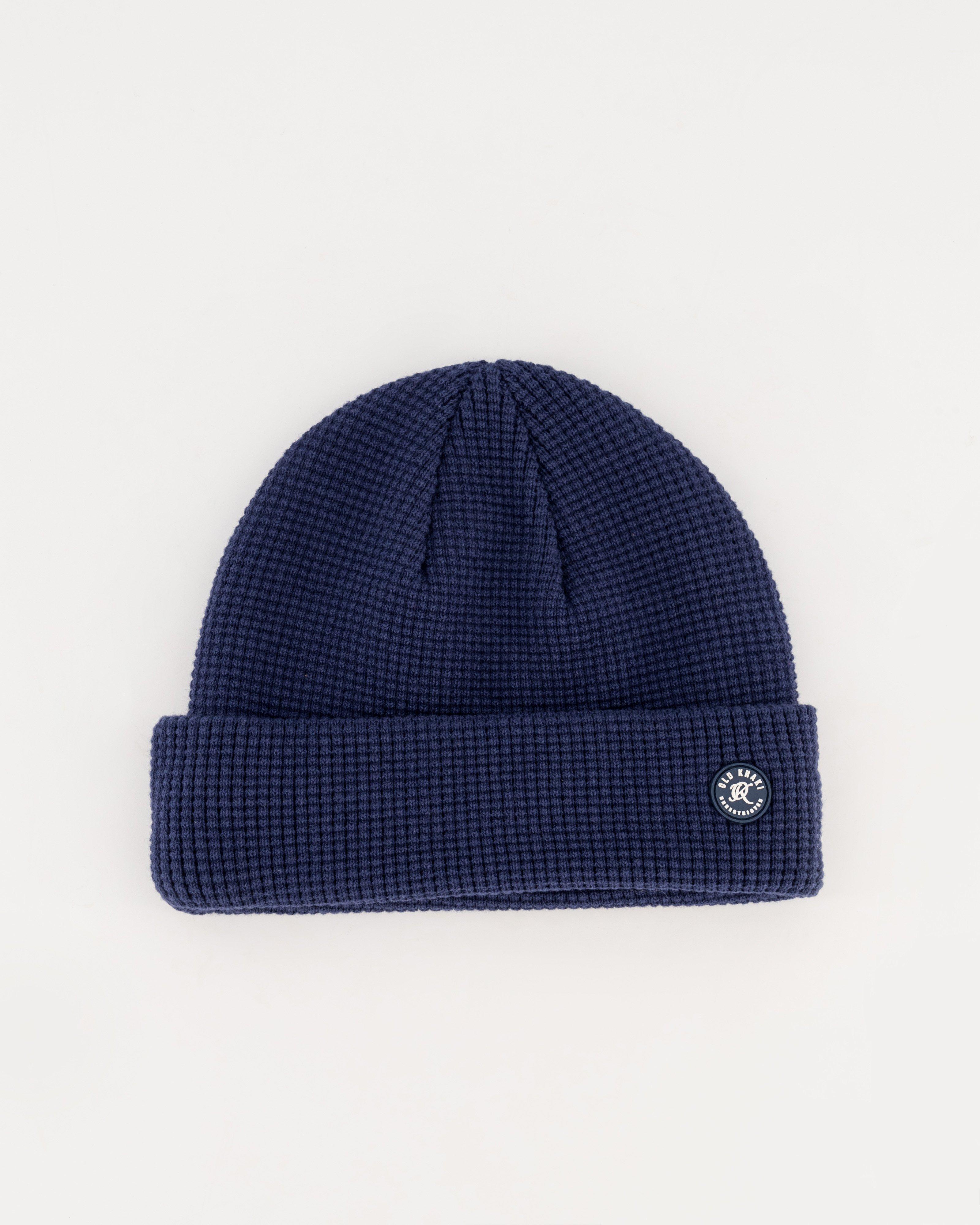 Old Khaki Gordon Waffle Beanie  -  Mid Blue