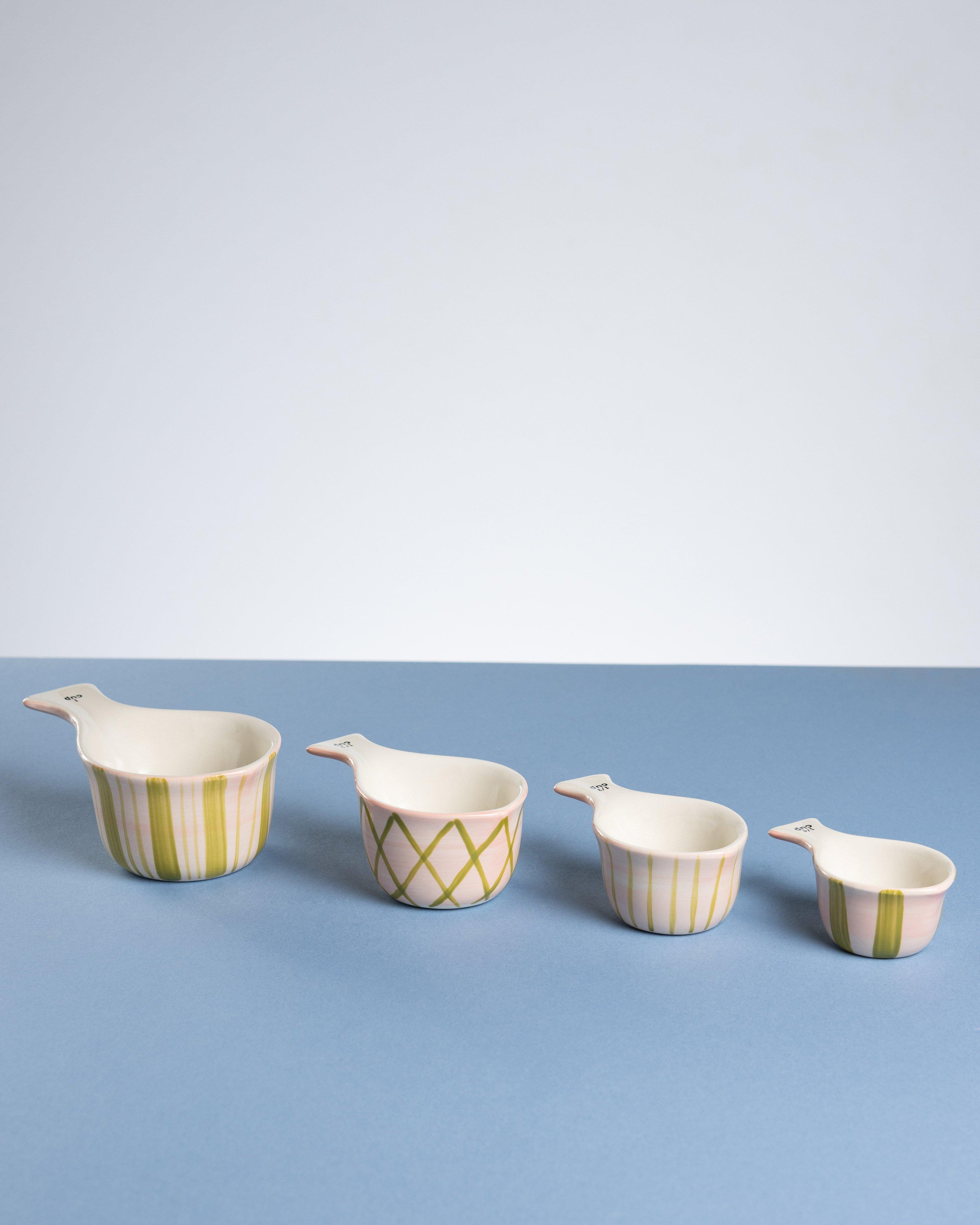 Hand Painted Ceramic Measuring Cup Set -  Assorted