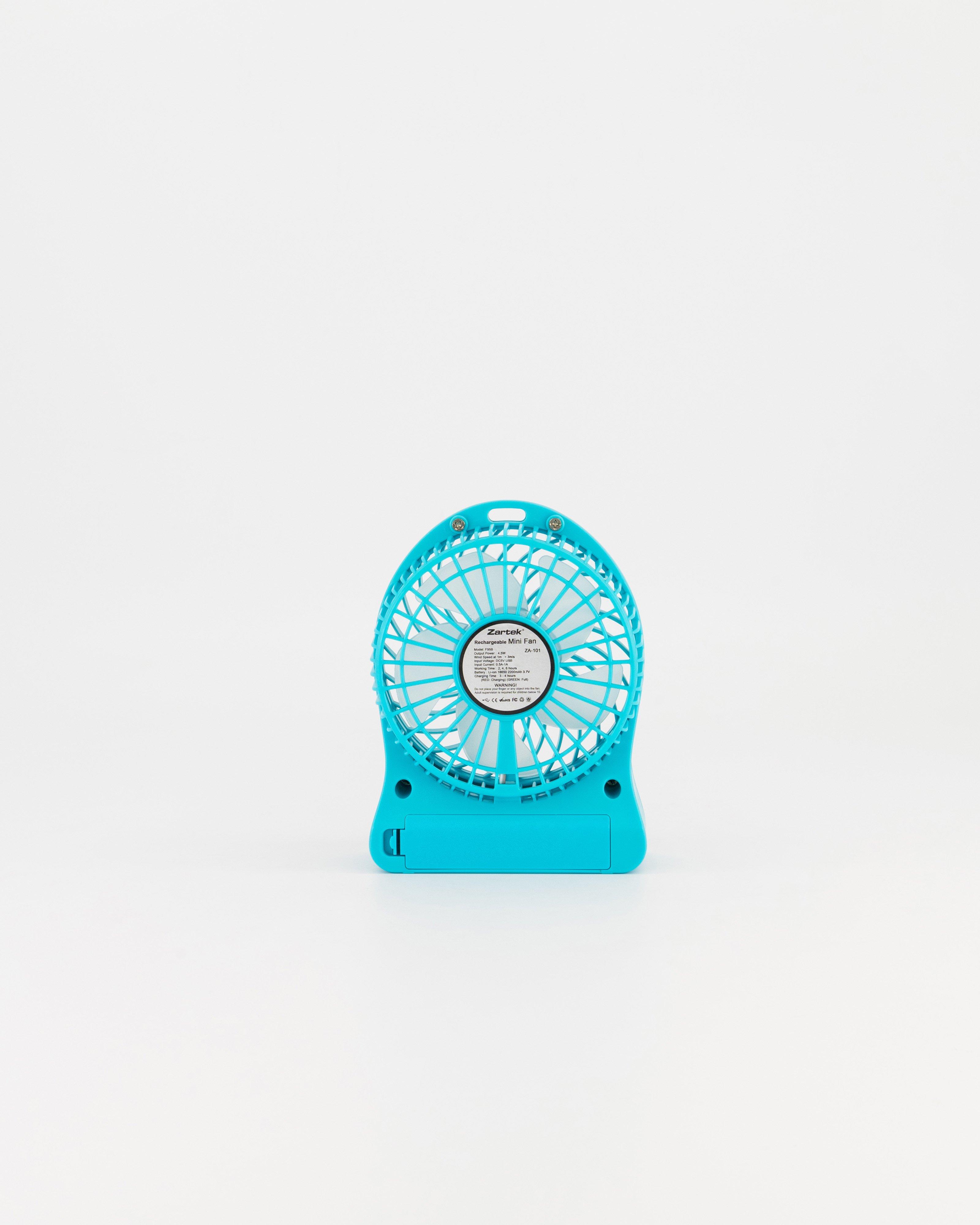 Zartek Rechargeable Mini Fan -  Blue