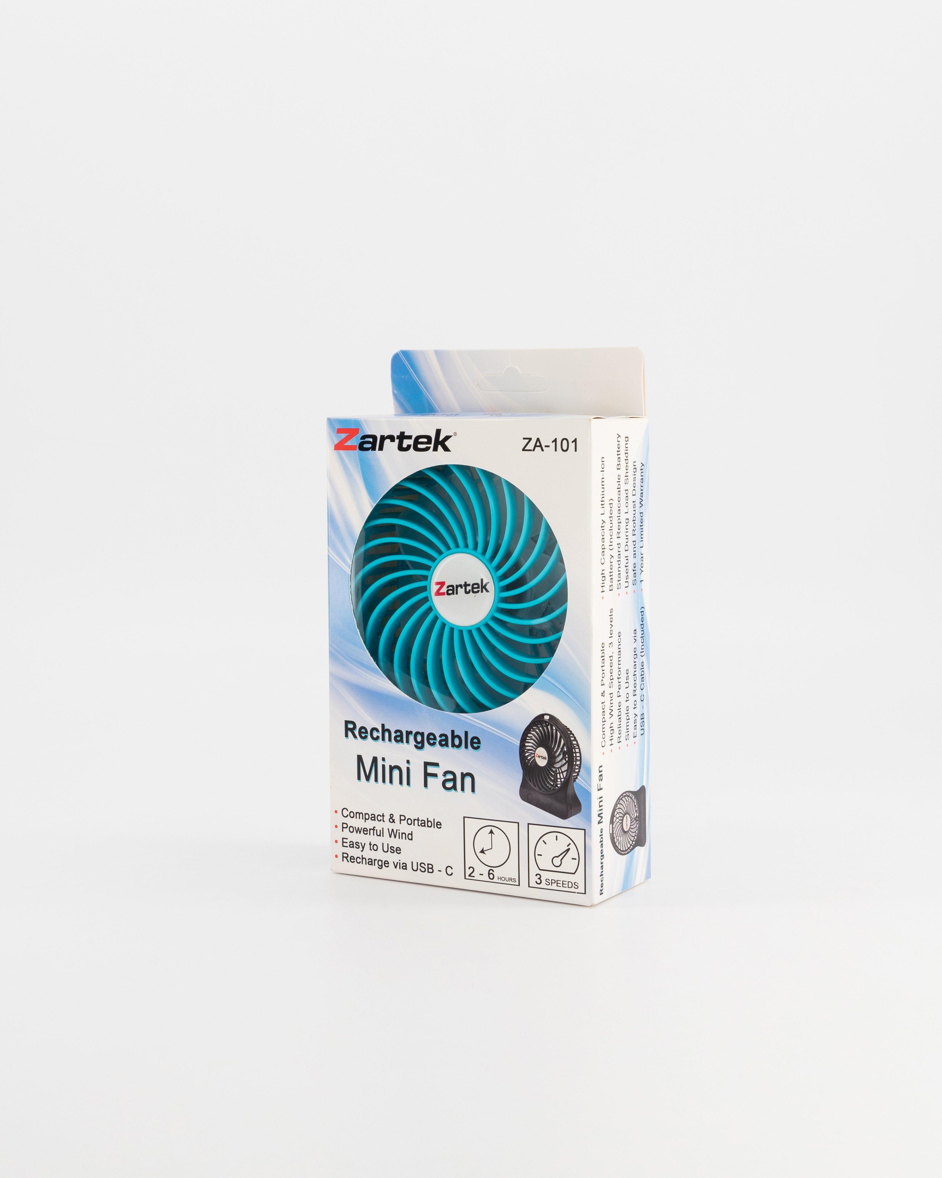 Zartek Rechargeable Mini Fan -  Blue
