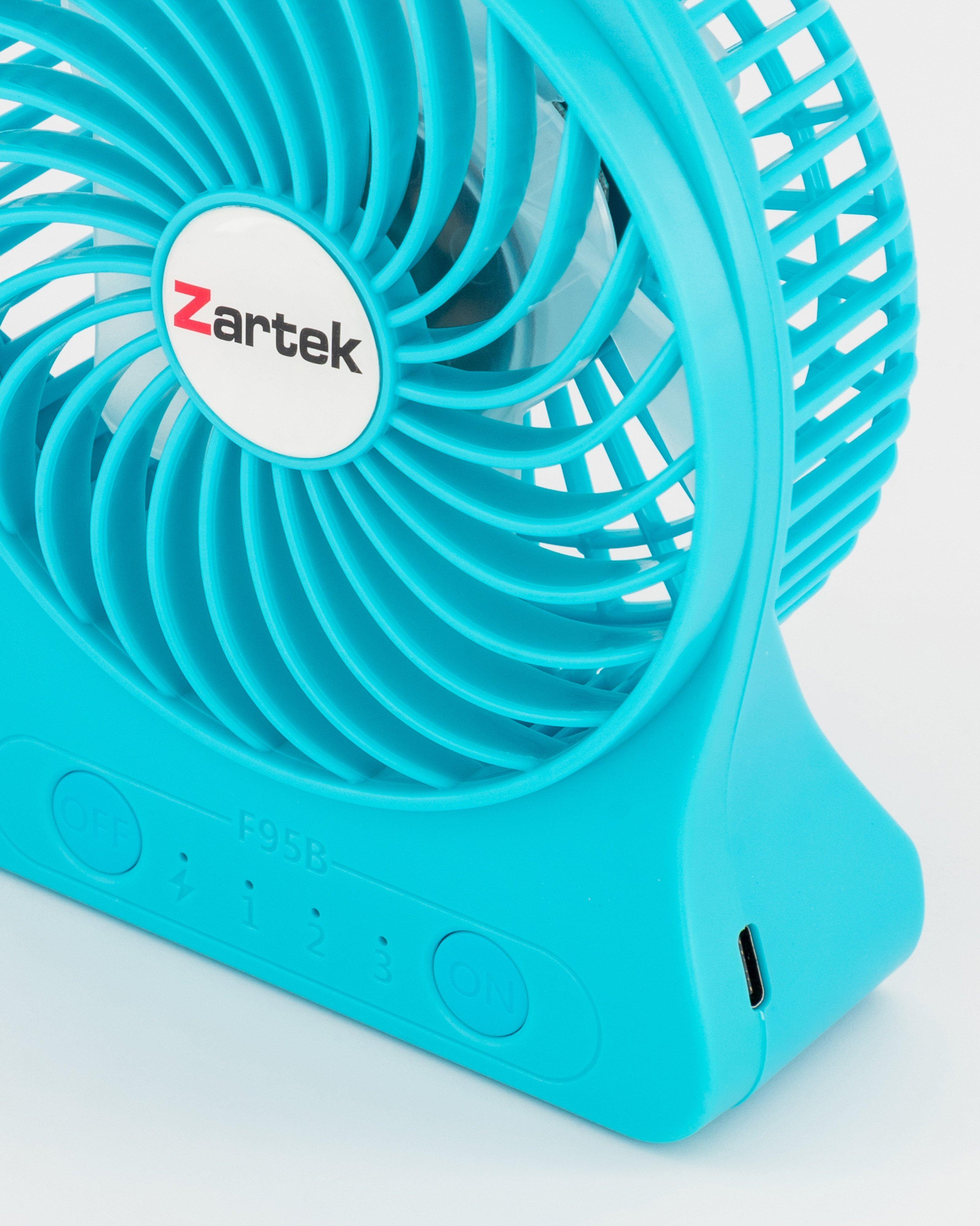 Zartek Rechargeable Mini Fan -  Blue