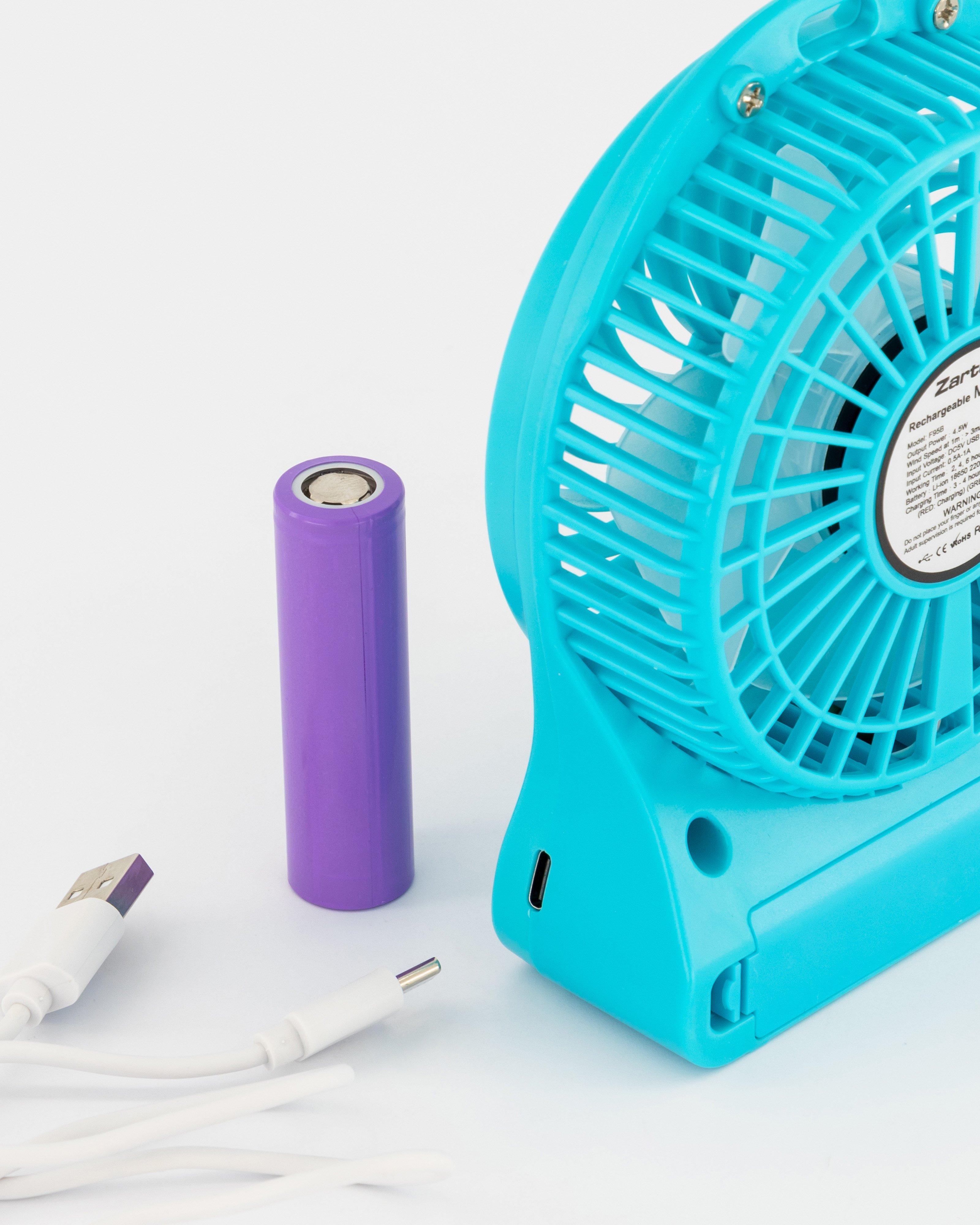 Zartek Rechargeable Mini Fan -  Blue