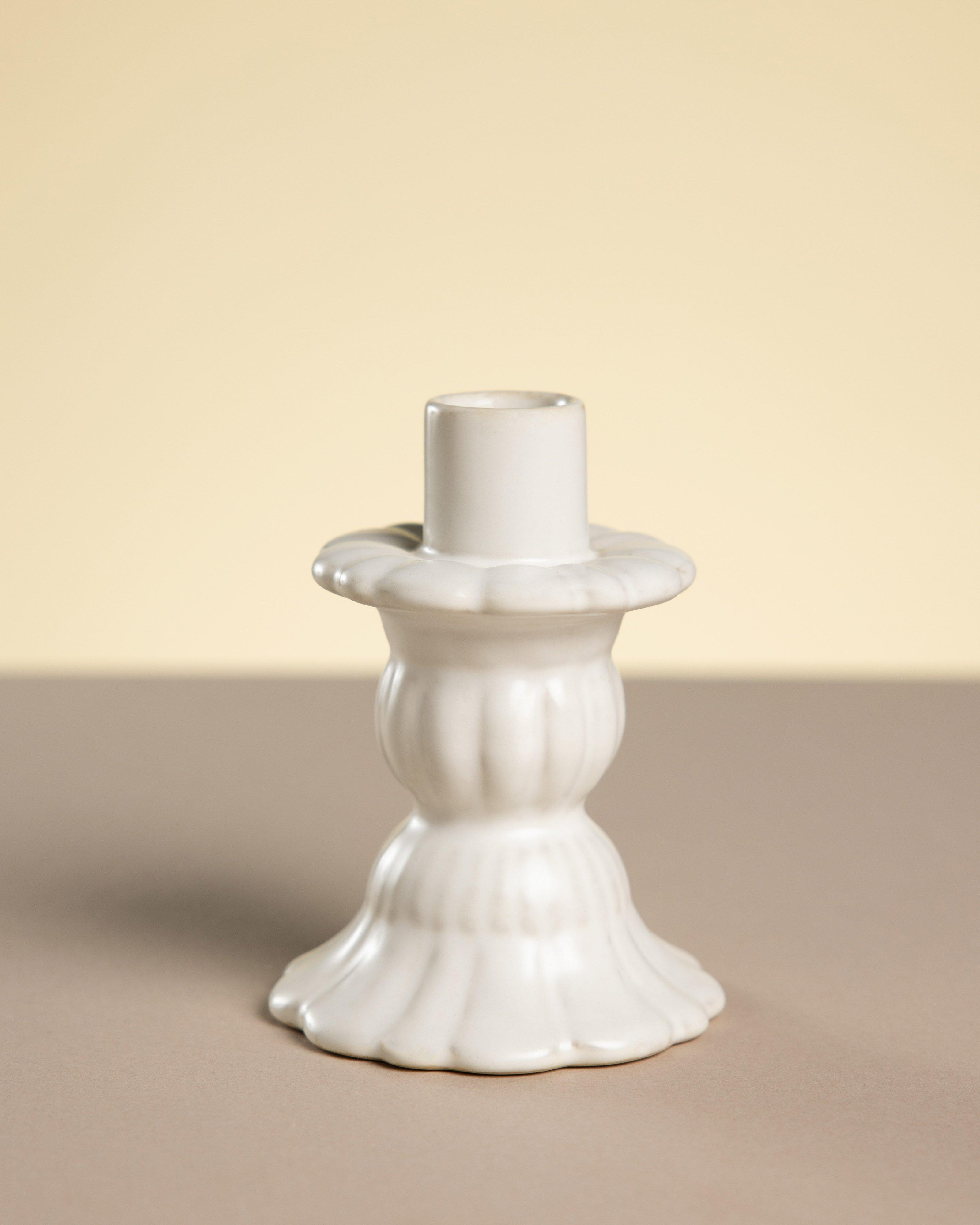 French Milk Short Candle Holder -  Milk
