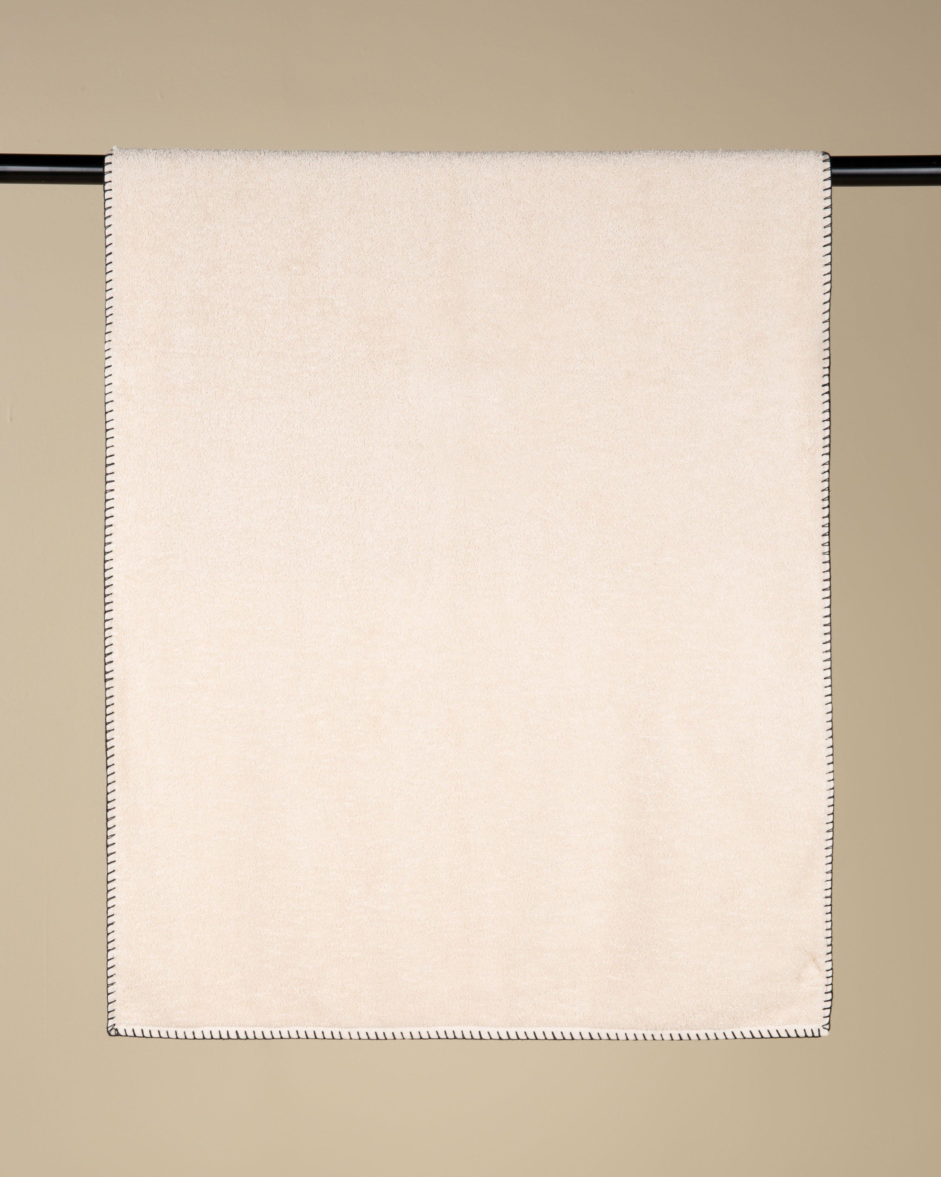 Layla Blanket Stitch Bath Towel - 70cm x 130cm -  Stone