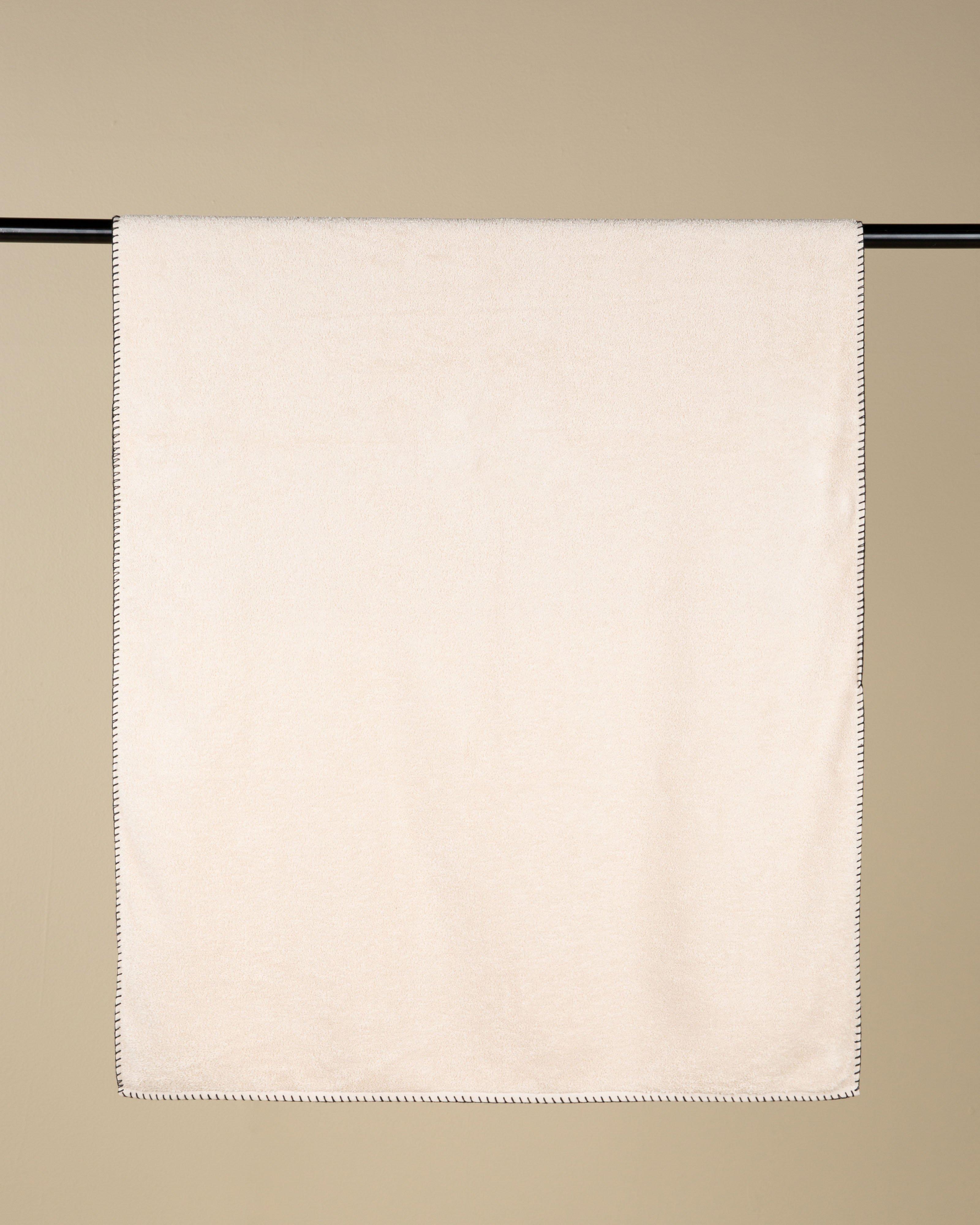 Layla Blanket Stitch Bath Sheet - 86cm x 150cm -  Stone