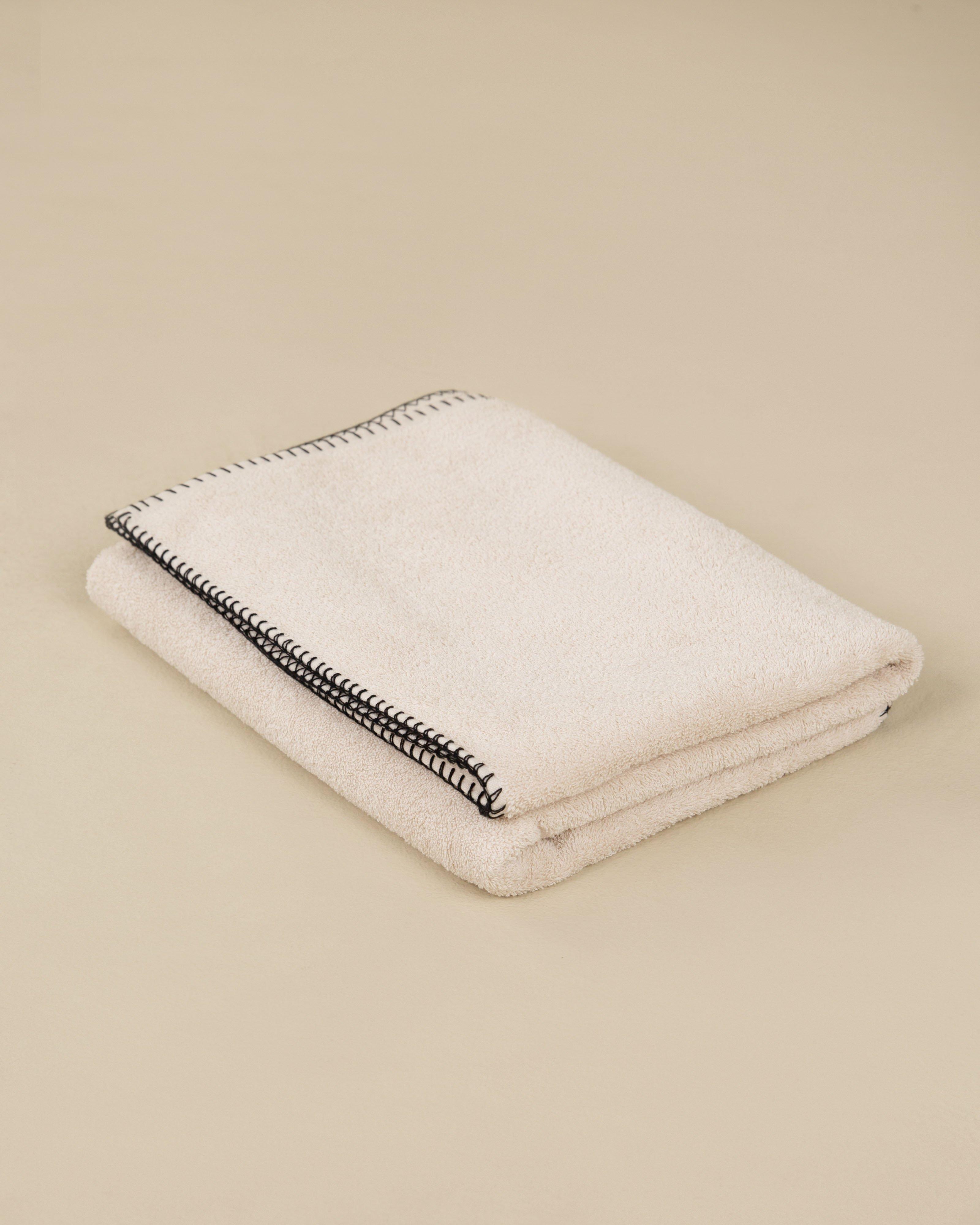 Layla Blanket Stitch Bath Sheet - 86cm x 150cm -  Stone