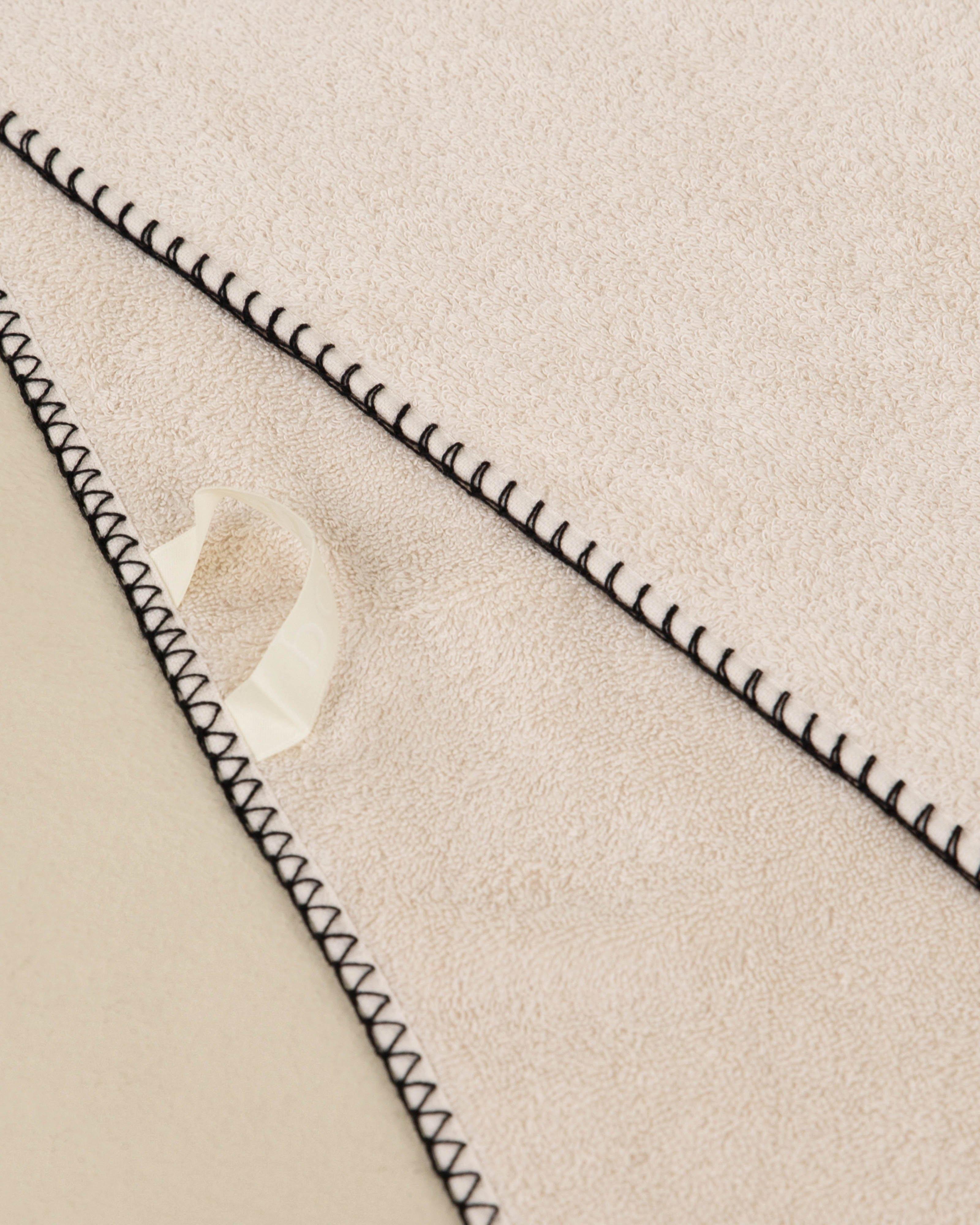 Layla Blanket Stitch Bath Sheet - 86cm x 150cm -  Stone