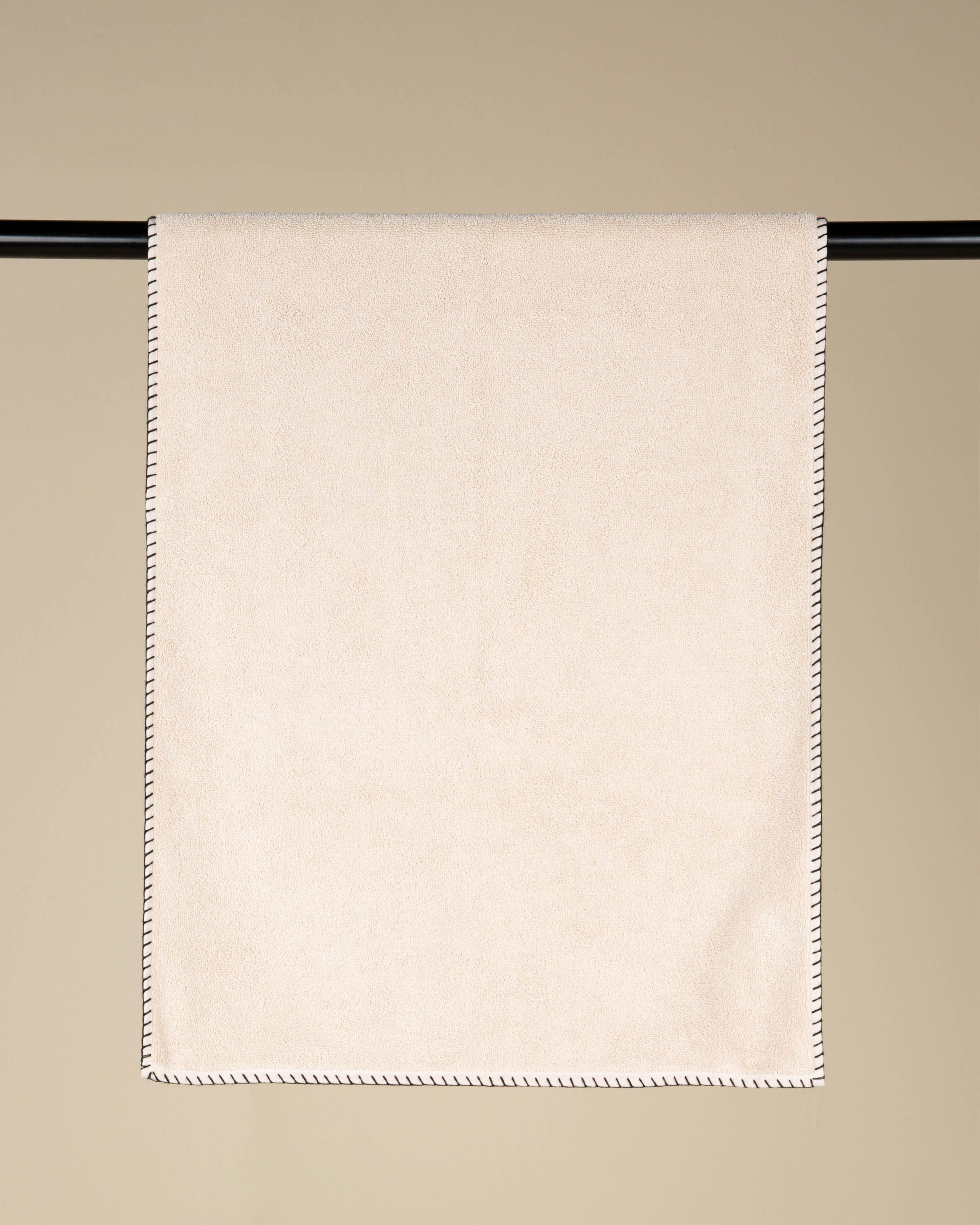 Layla Blanket Stitch Bath Mat - 50cm x 90cm -  Stone