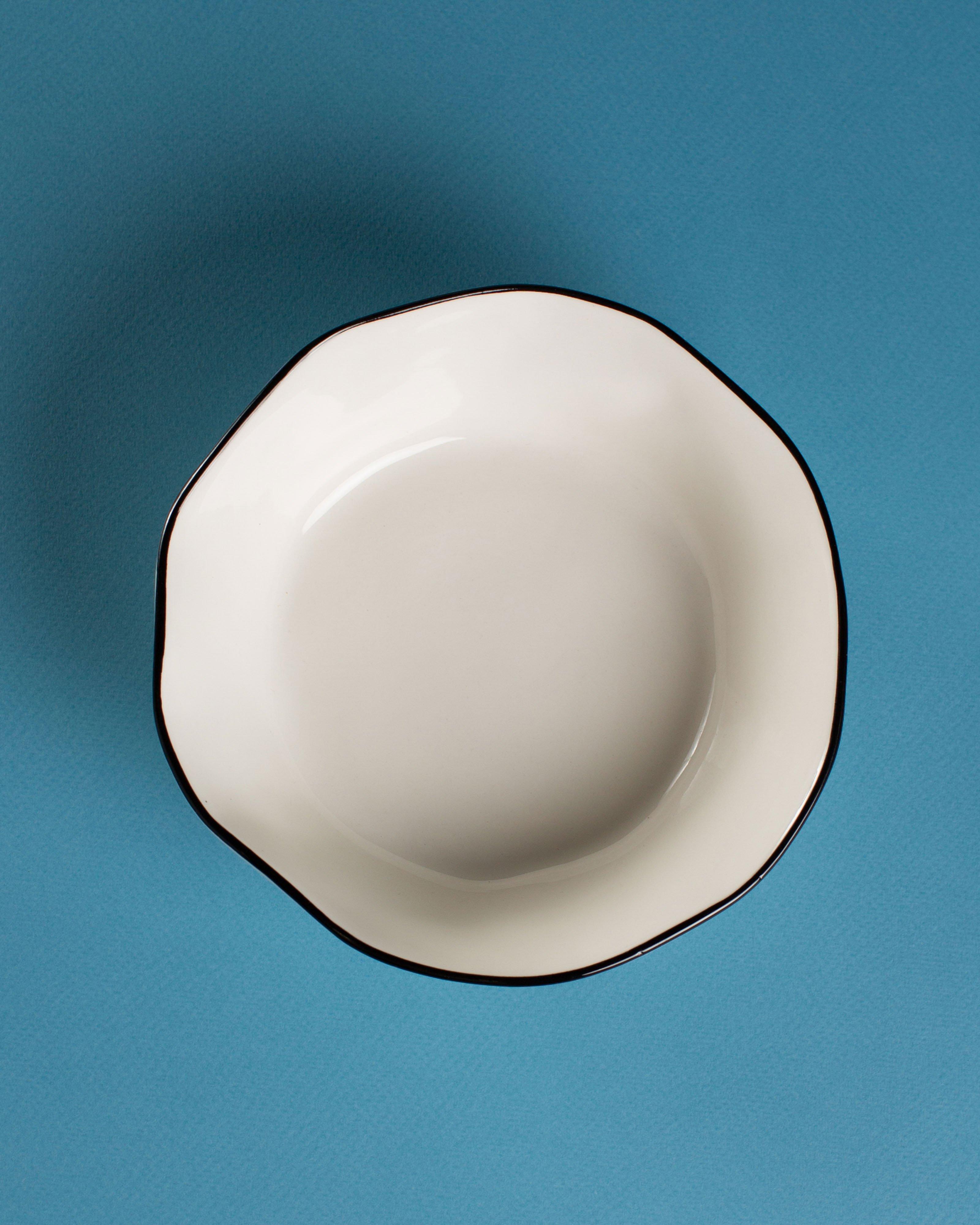 Valarie Black Tipped Bowl -  Milk