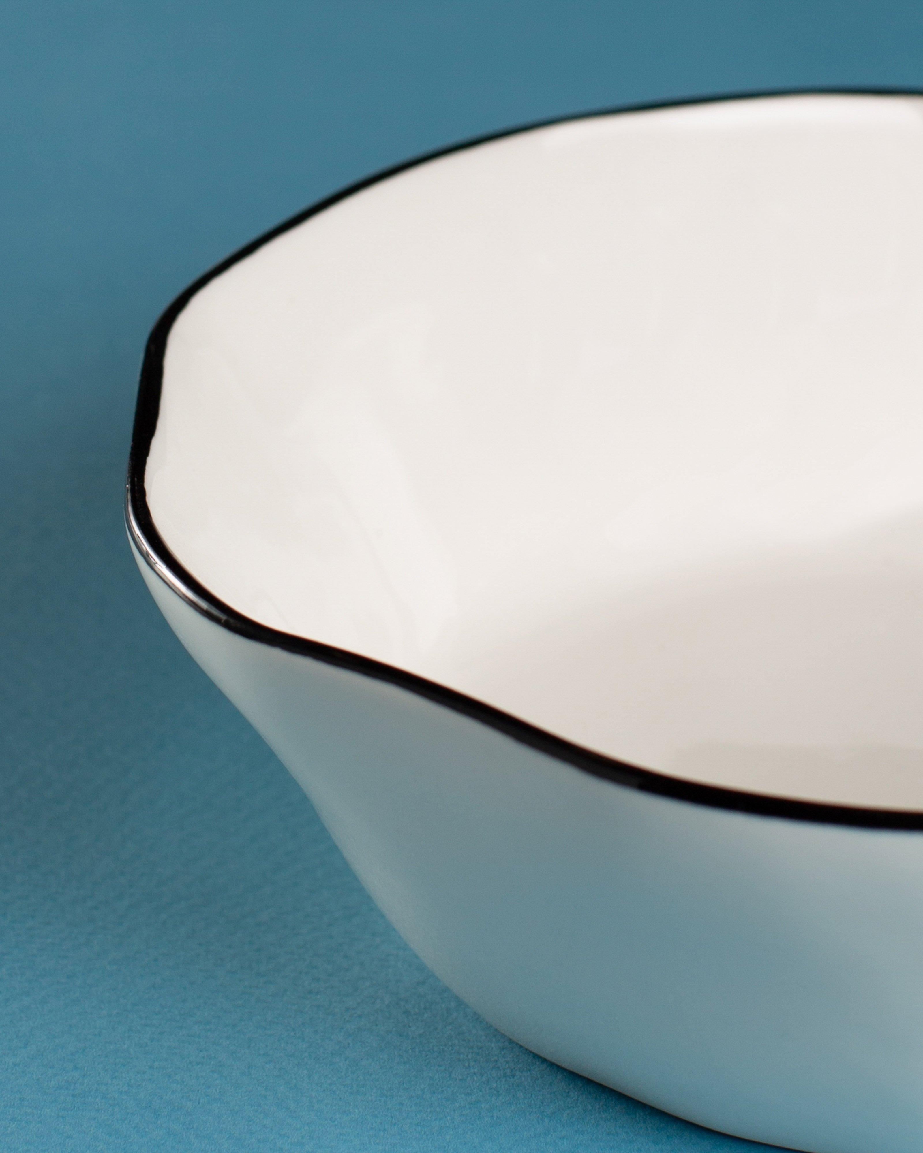 Valarie Black Tipped Bowl -  Milk