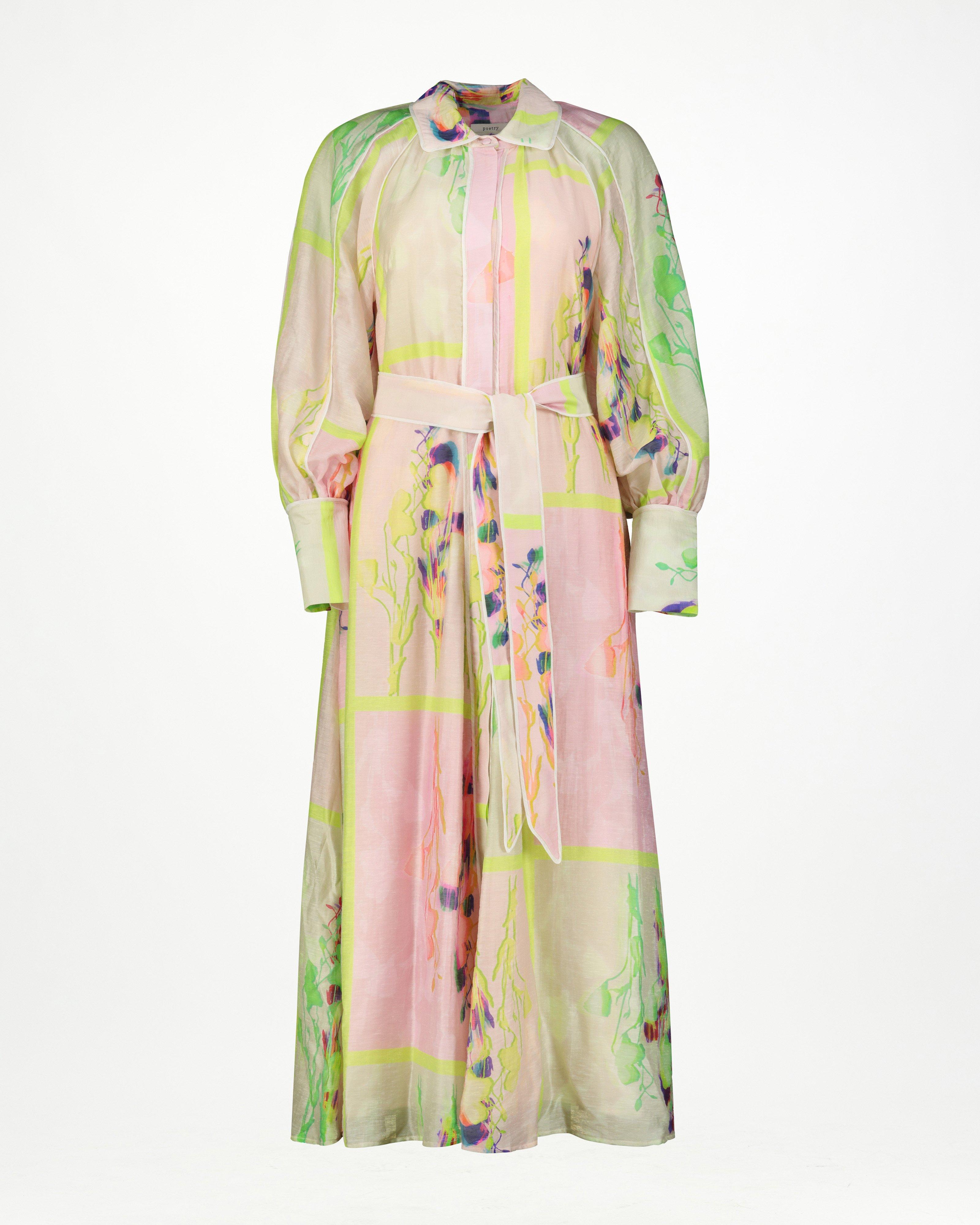 Niamh Printed Shirt Dress -  Pink