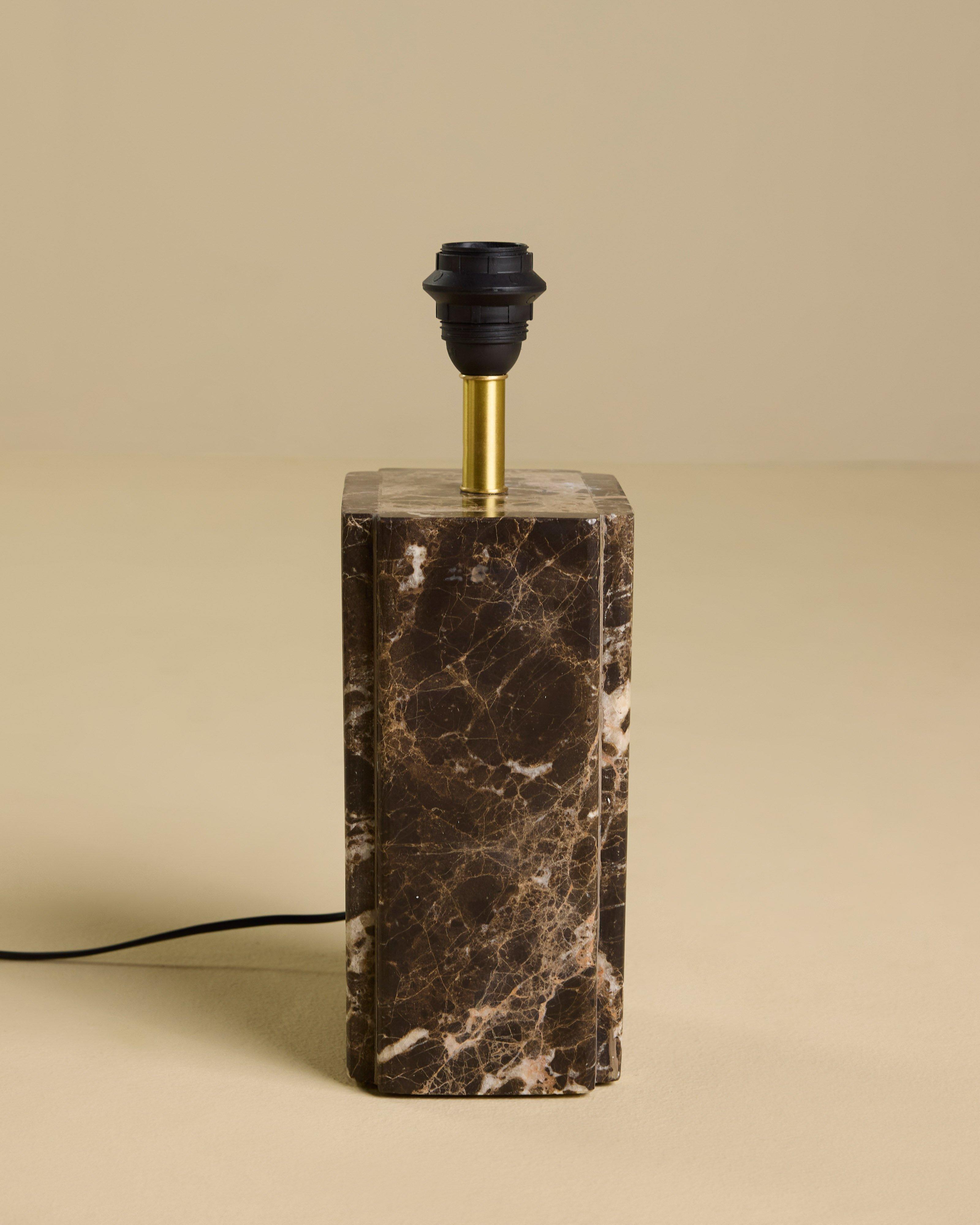 Shaped Marble Table Lamp -  Cream
