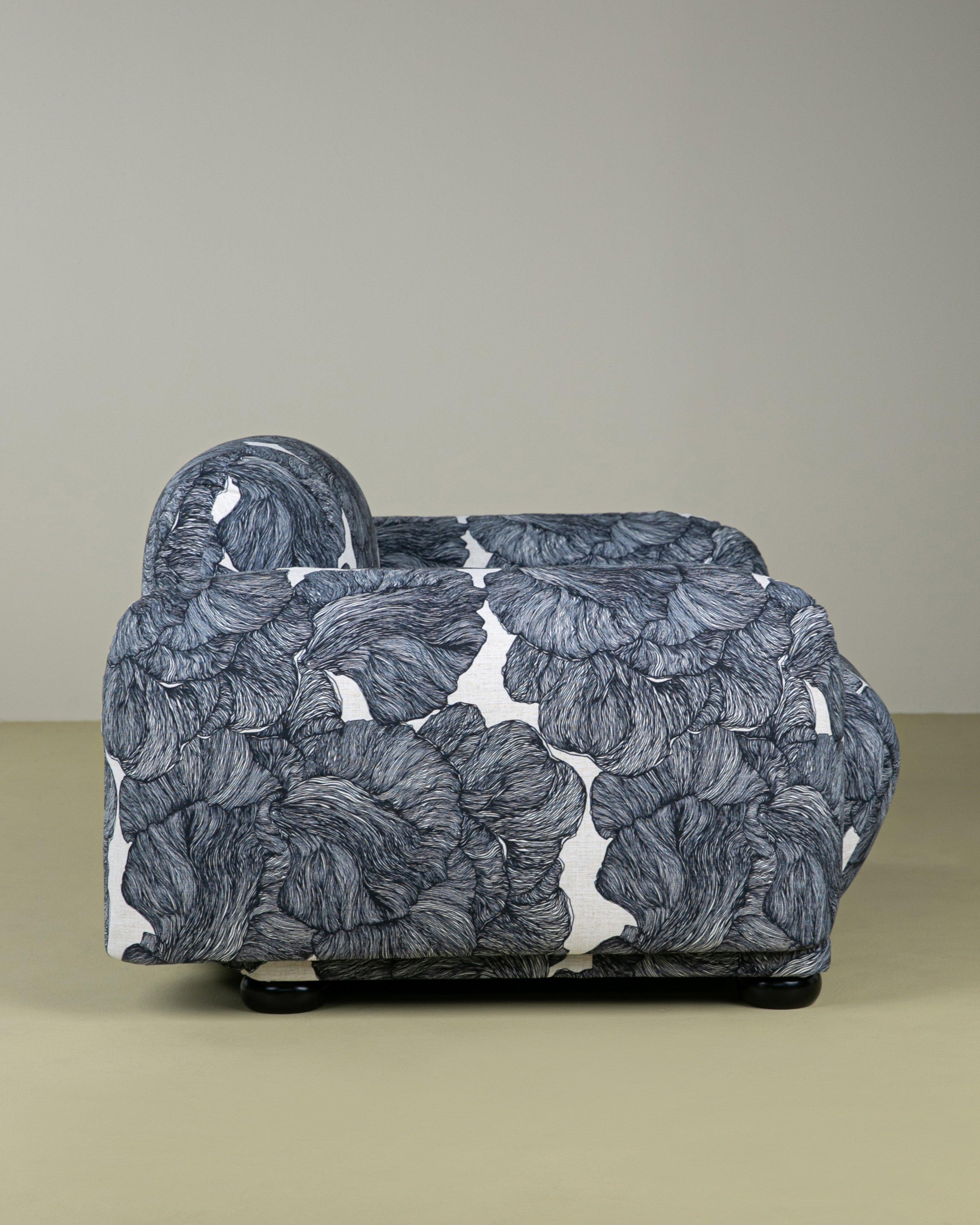 Bubble Printed Armchair -  Black