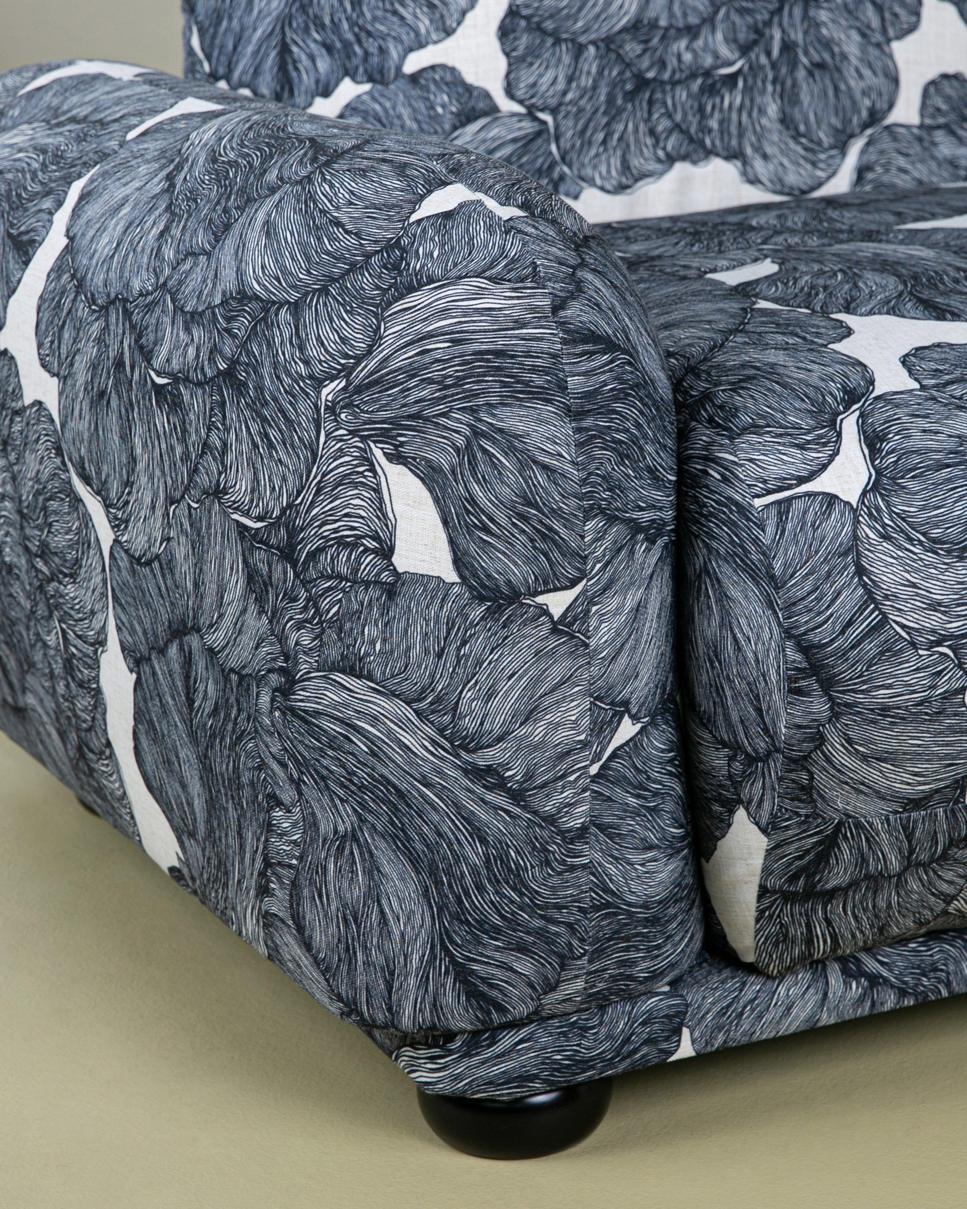 Bubble Printed Armchair -  Black