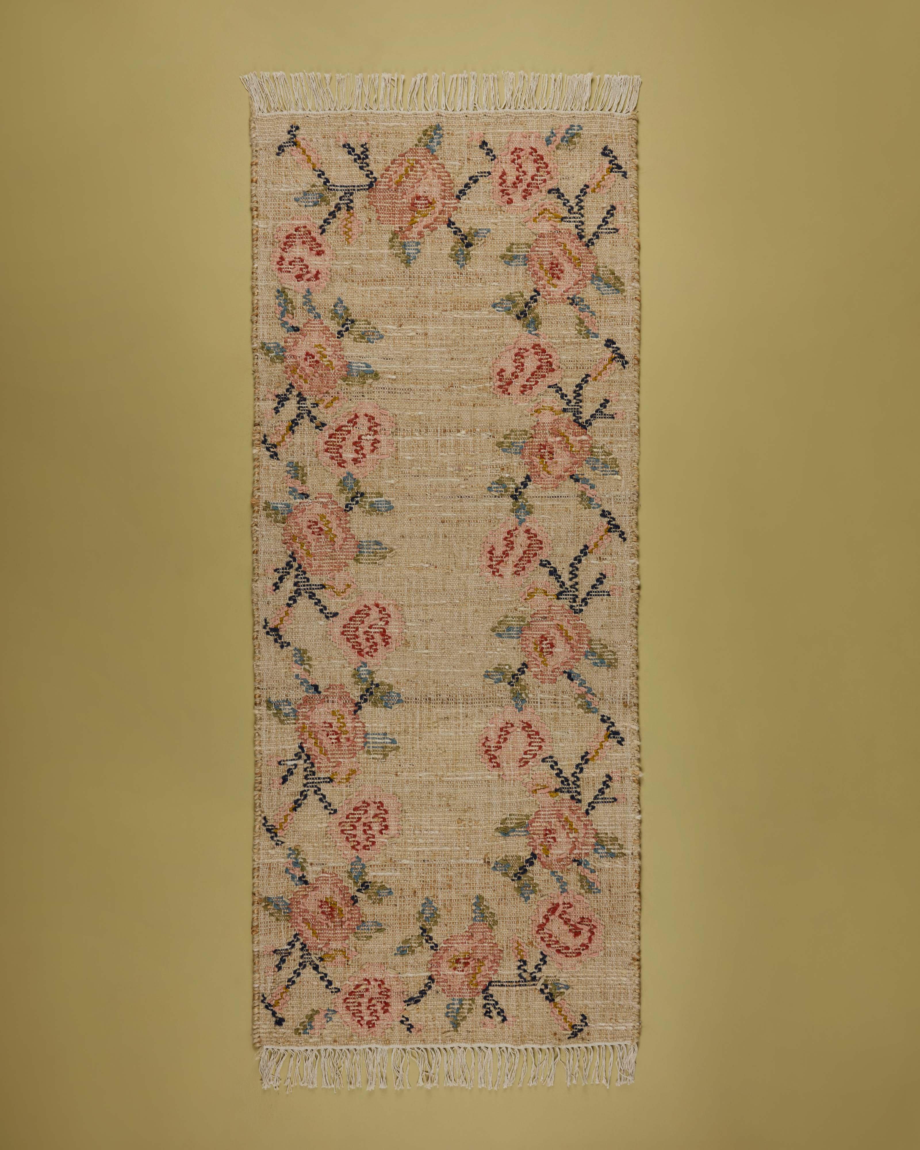 Nightingale Jute and Wool Punja Kelim Rug - 80cm x 200cm -  Taupe