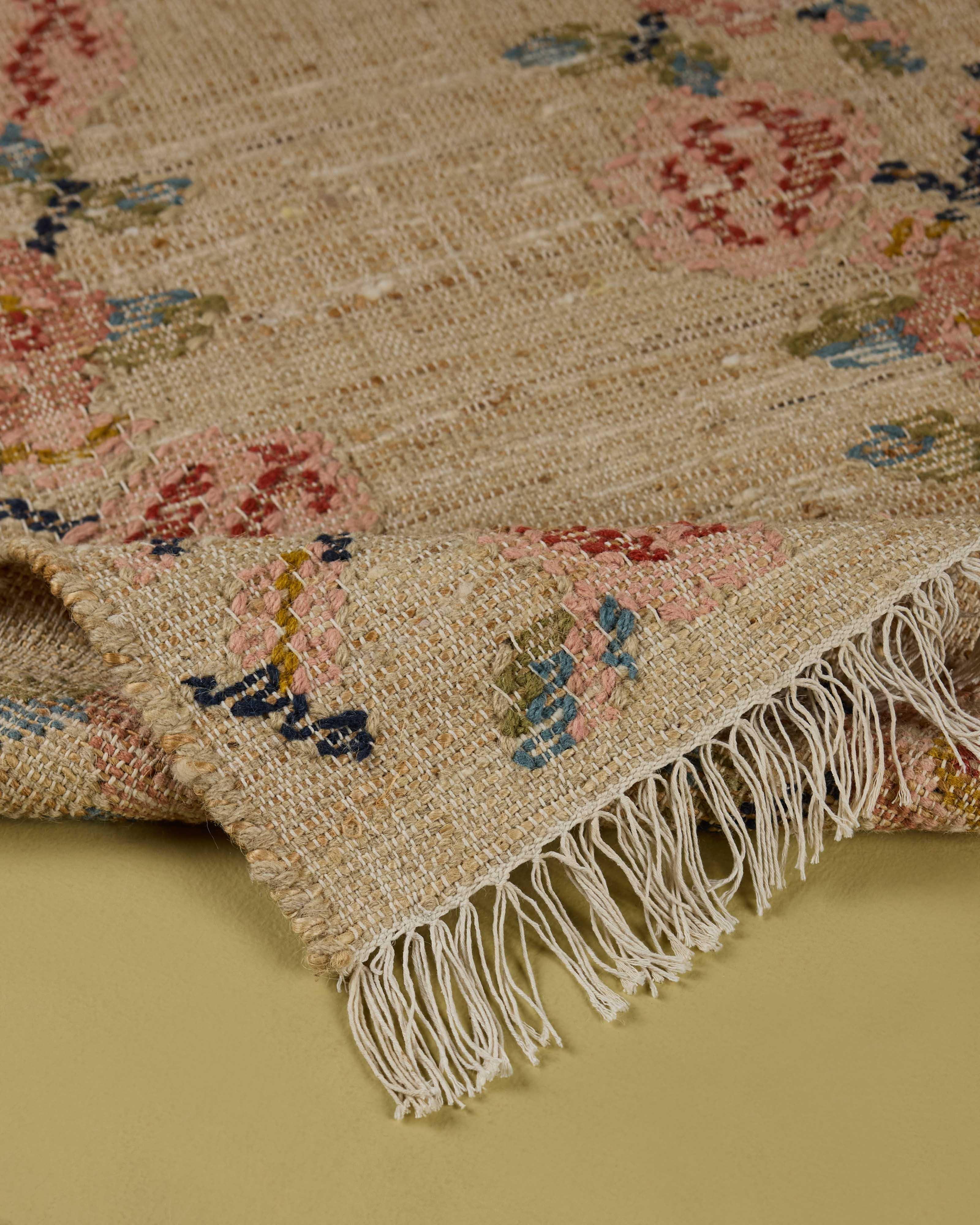 Nightingale Jute and Wool Punja Kelim Rug - 80cm x 200cm -  Taupe