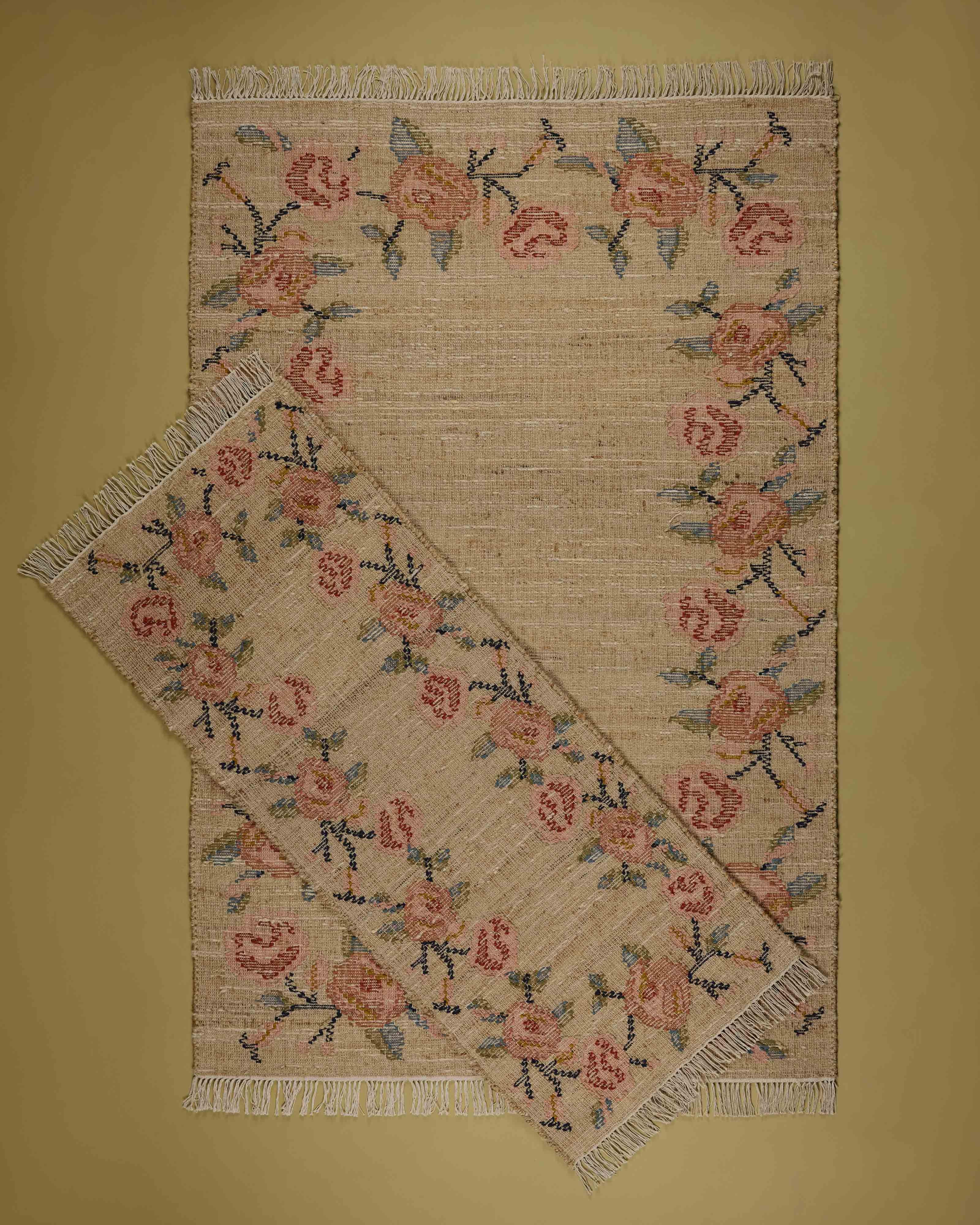 Nightingale Jute and Wool Punja Kelim Rug - 80cm x 200cm -  Taupe
