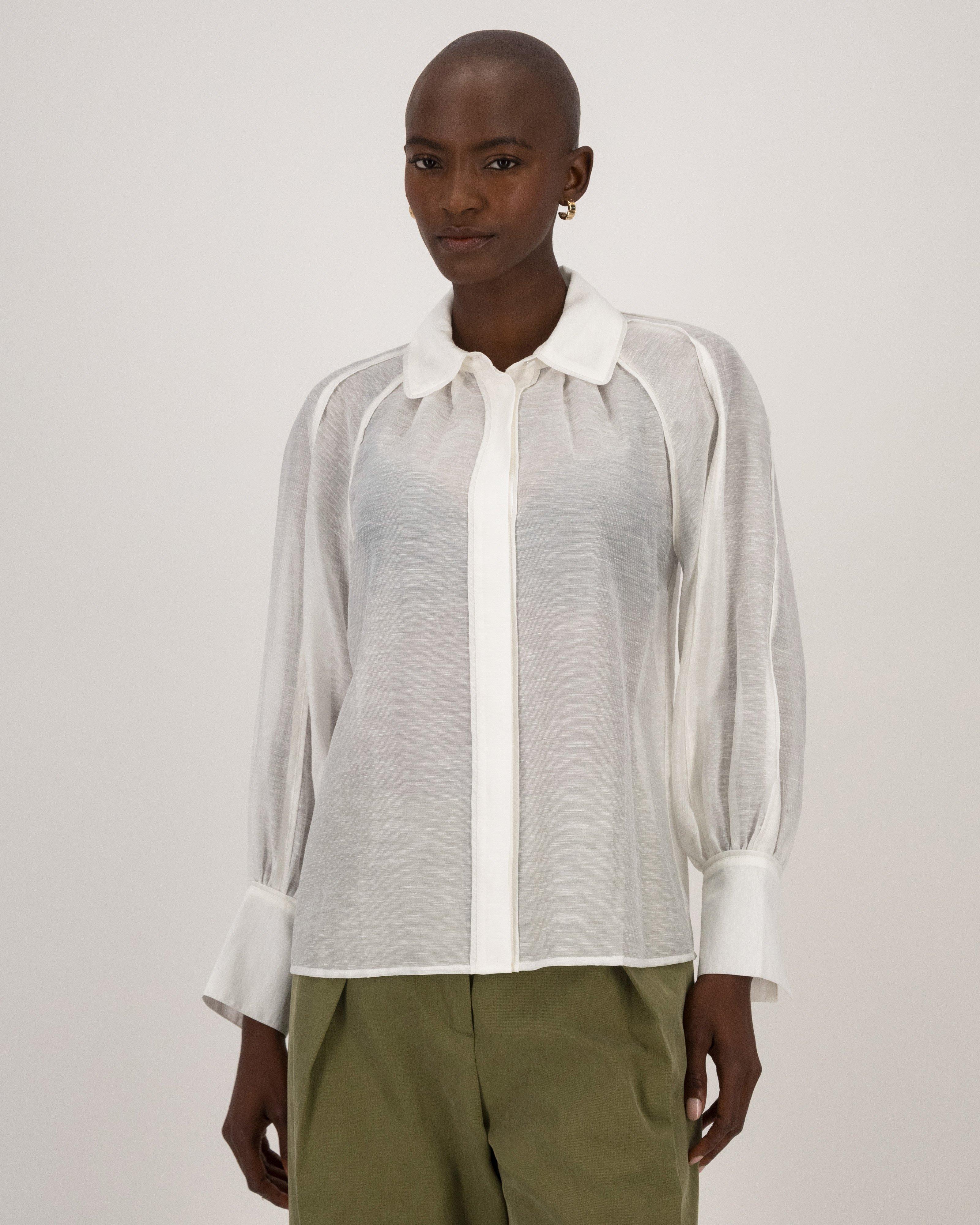 Brooks Seam Detail Blouse -  Milk