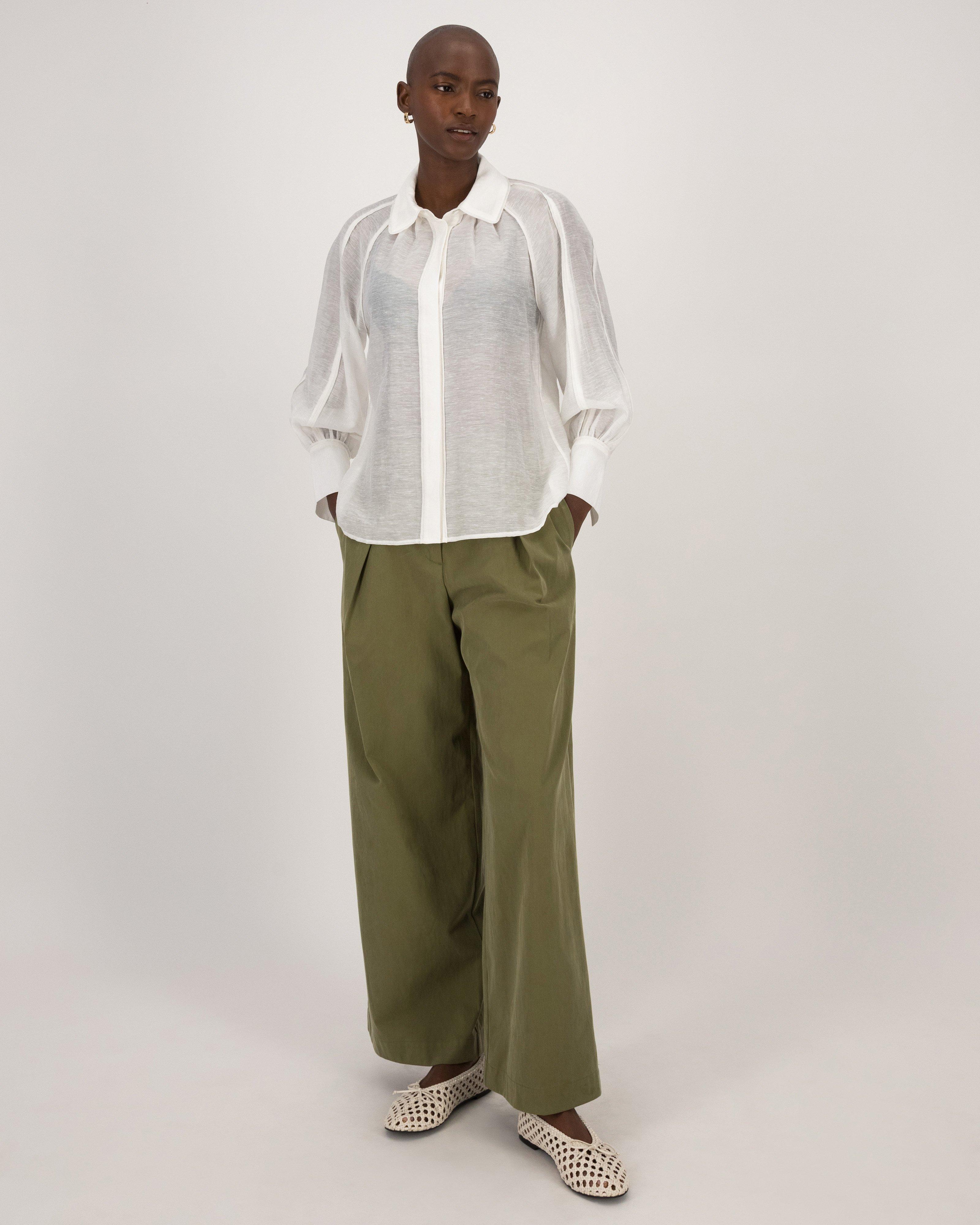 Brooks Seam Detail Blouse -  Milk