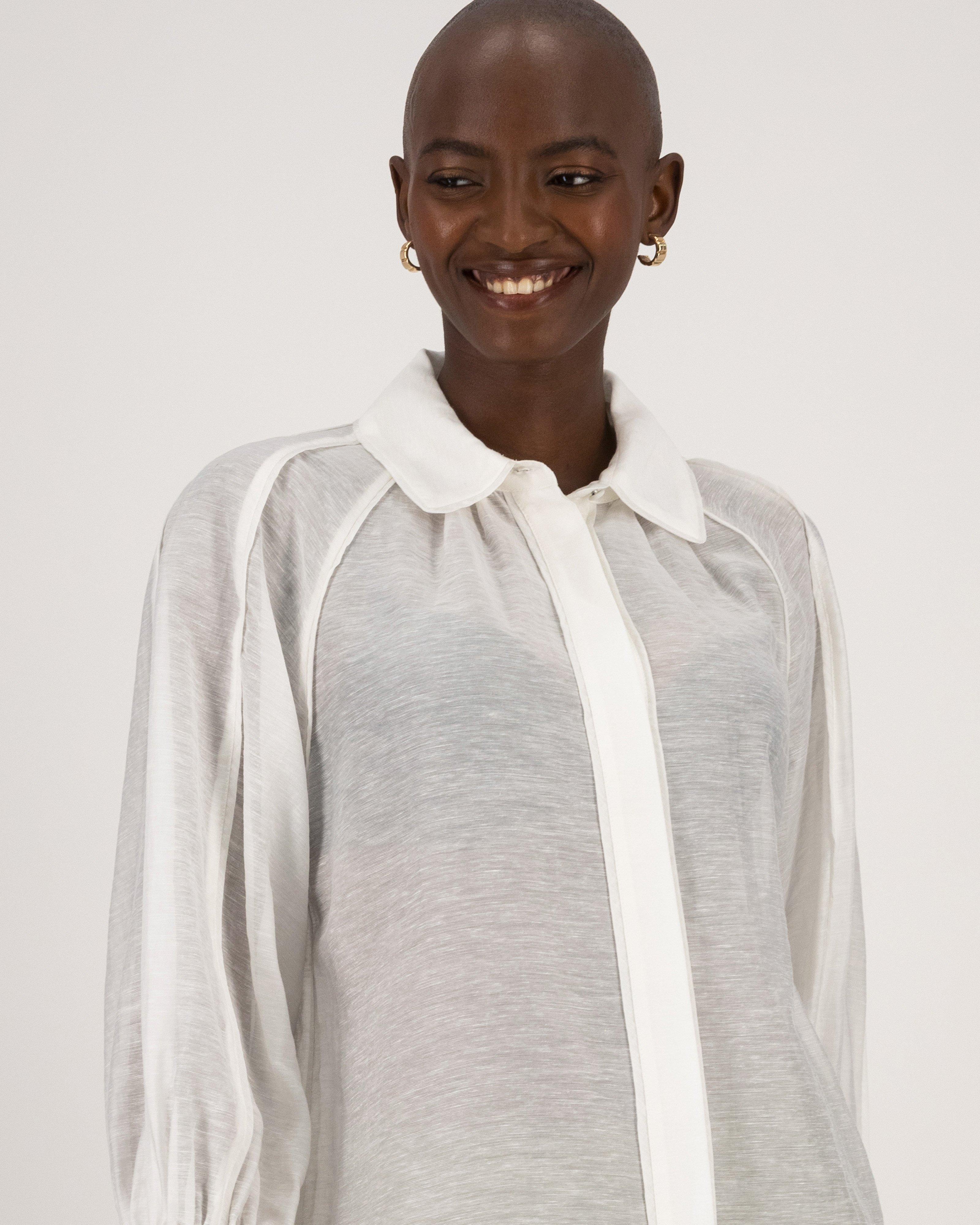 Brooks Seam Detail Blouse -  Milk