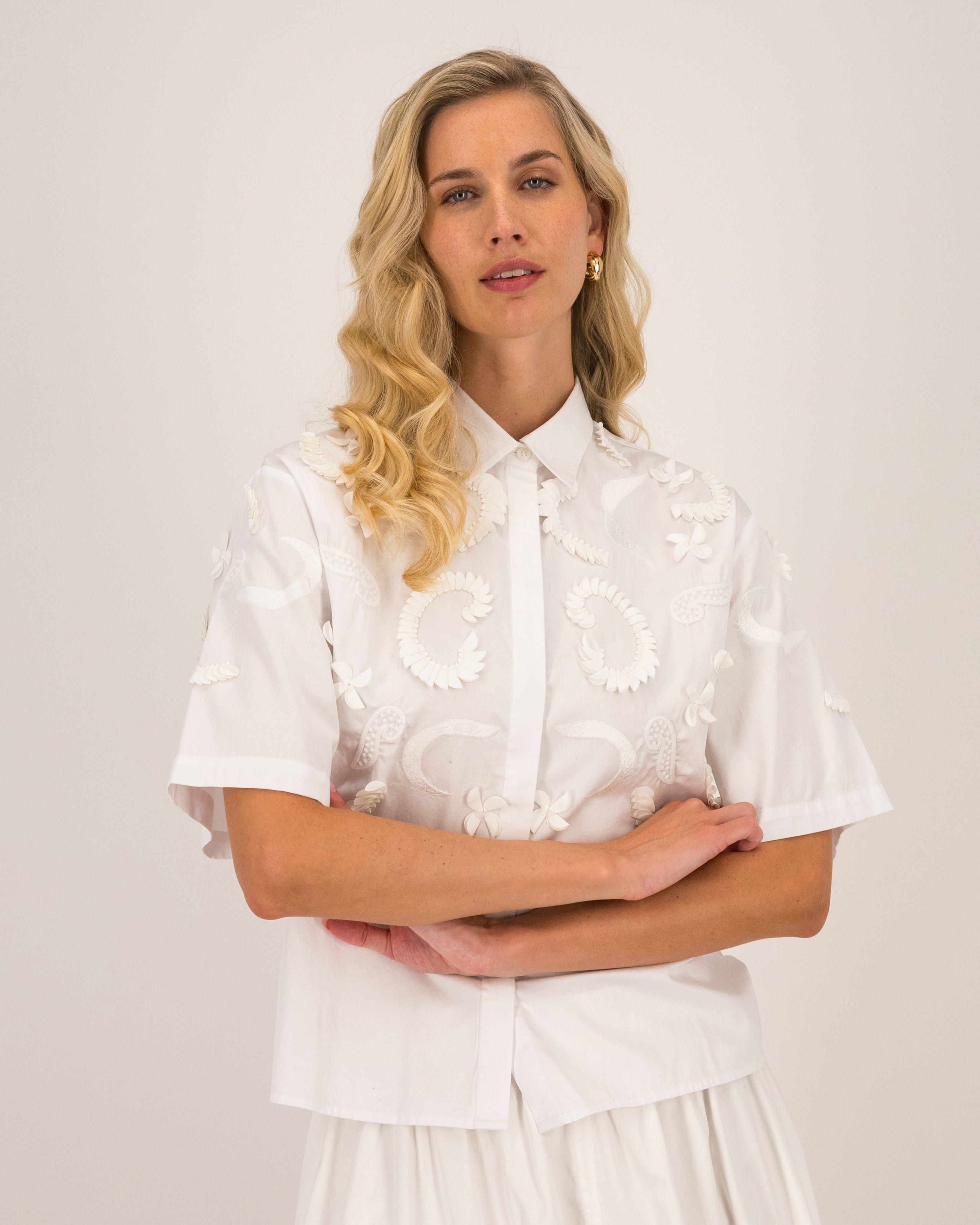 Coco Embellished Shirt -  Milk