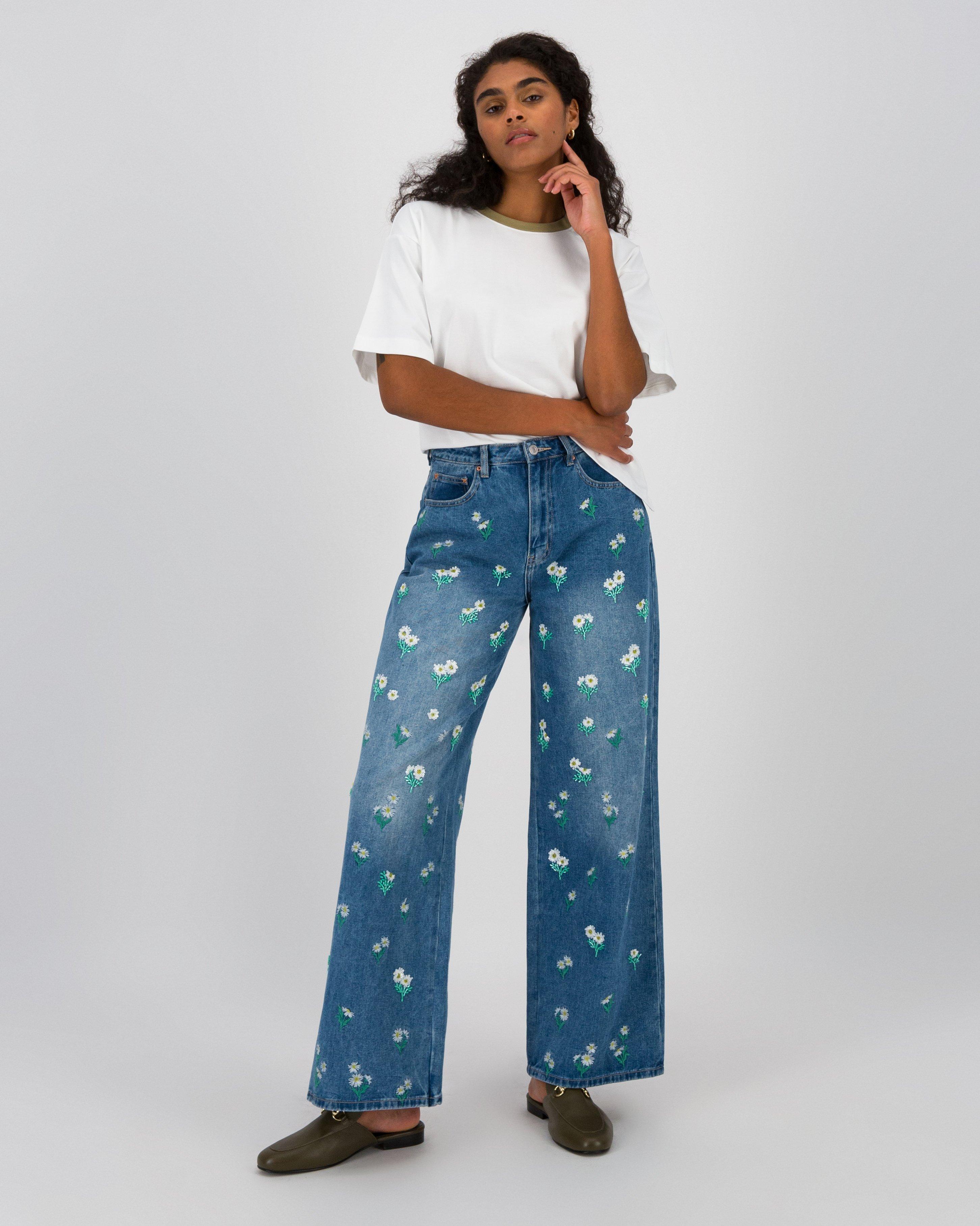 Oasis Embroidered Denims - Poetry Clothing Store