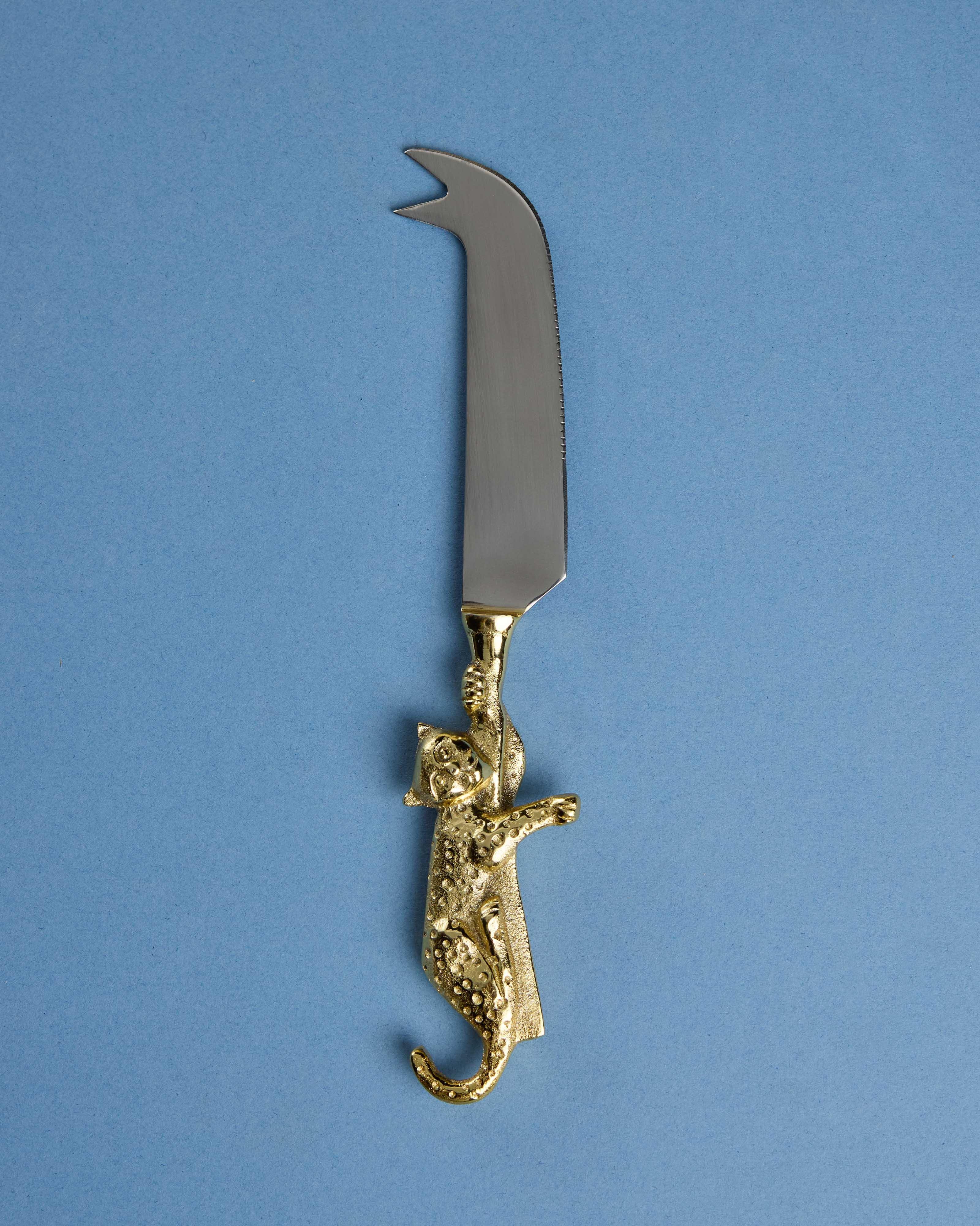 Leopard Single Cheese Knife -  Gold