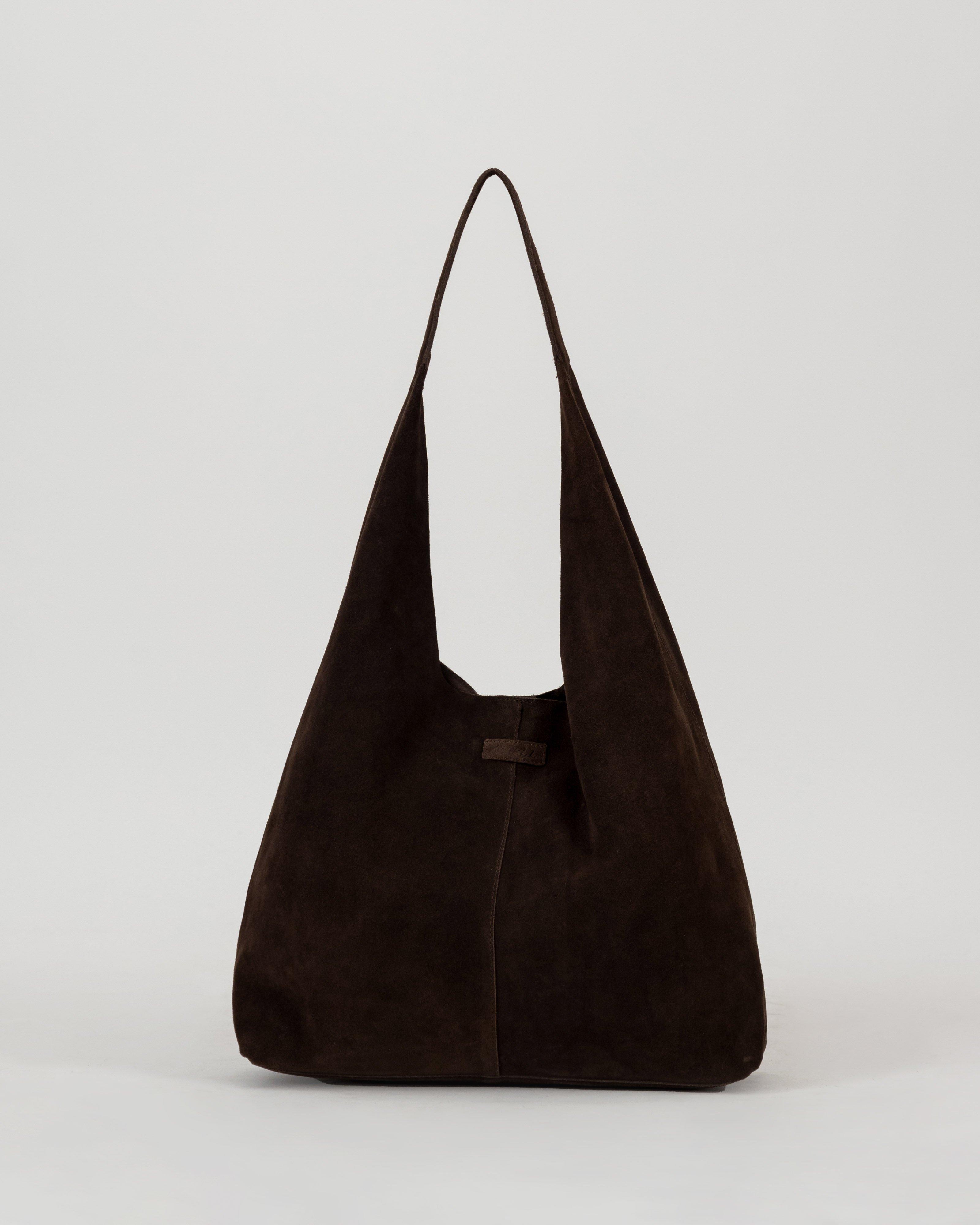 Women's Alex Suede Shoulder Bag -  Chocolate