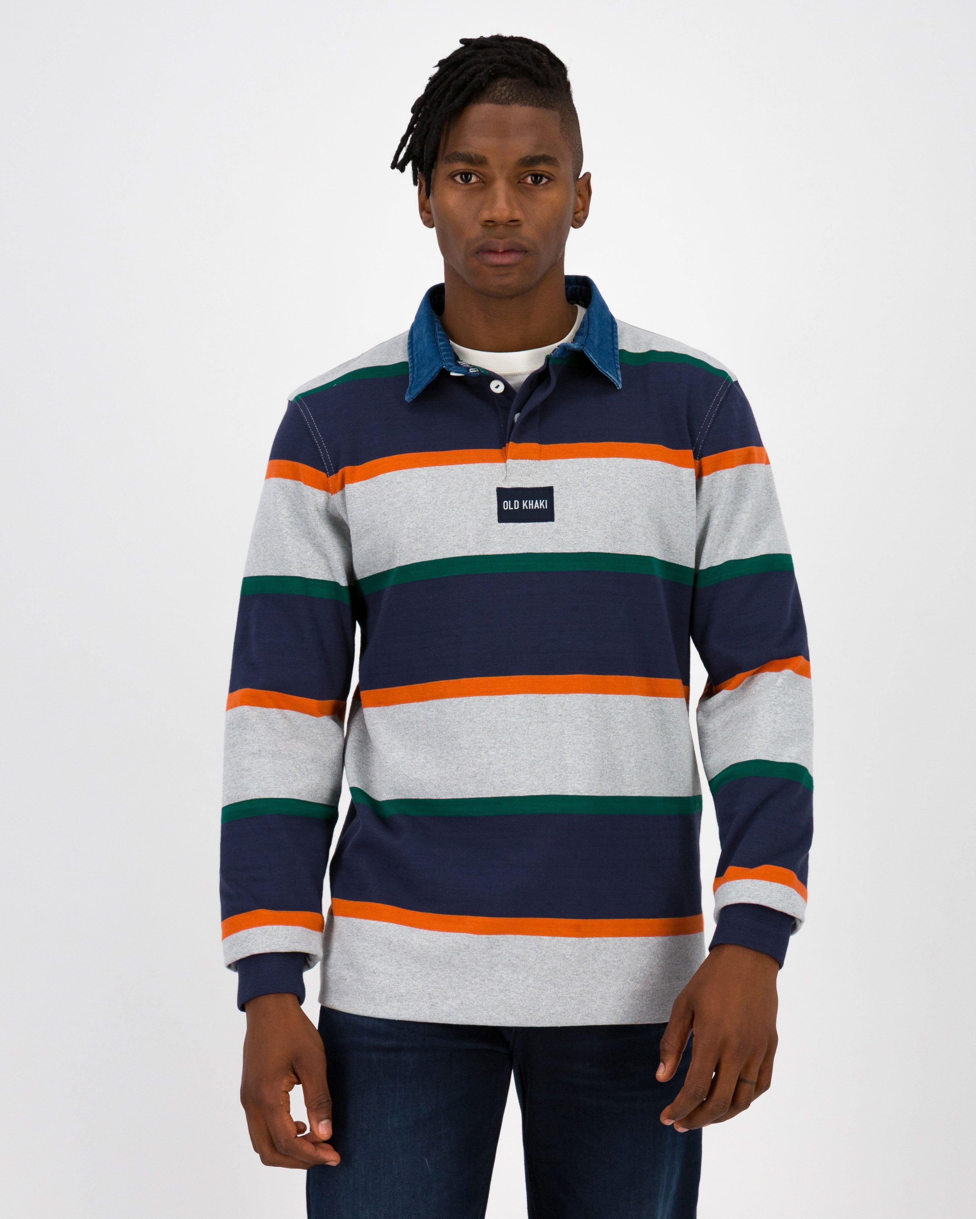 Men's Ricardo Long Sleeve Golfer  -  Grey
