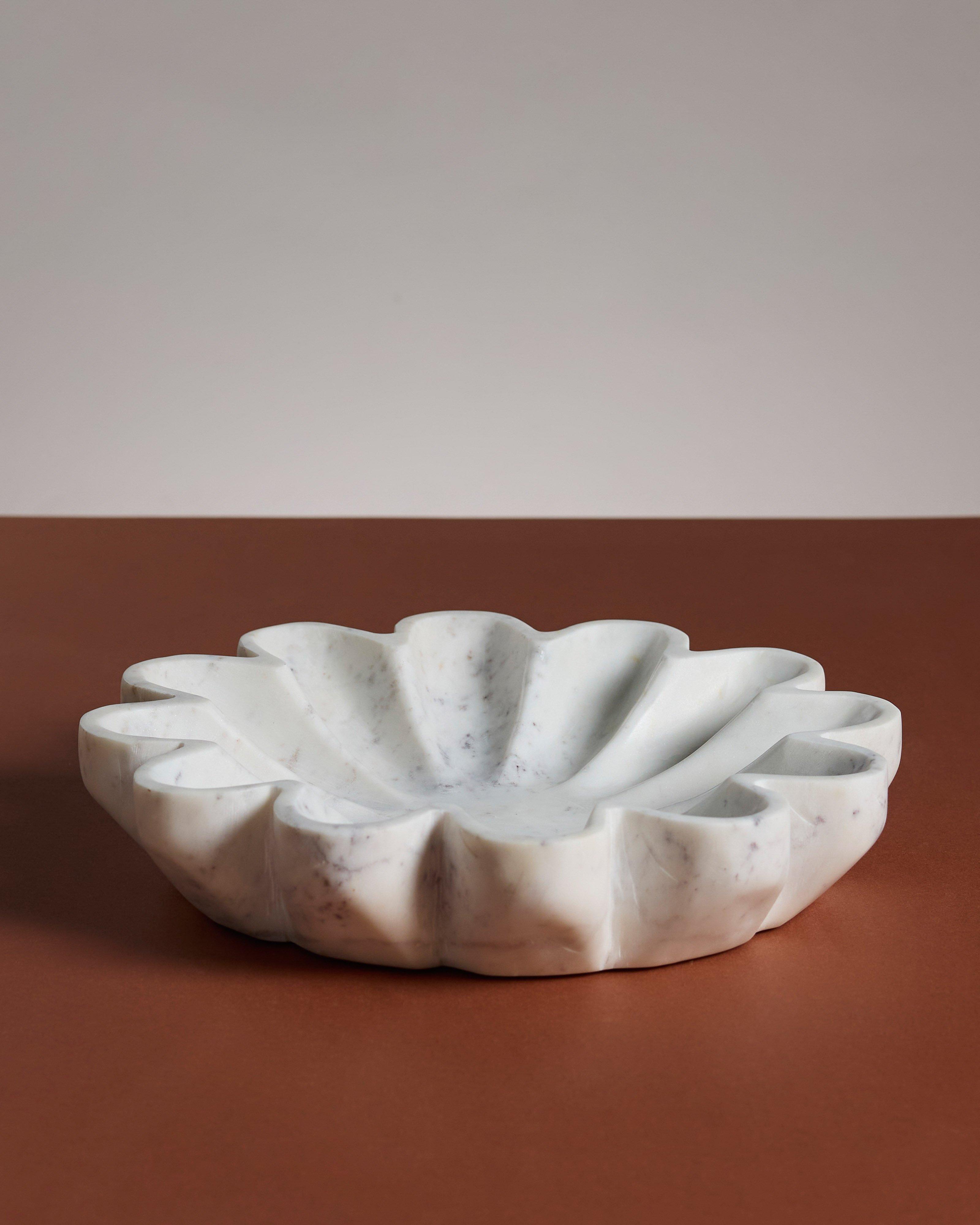 Bloom Marble Bowl -  White
