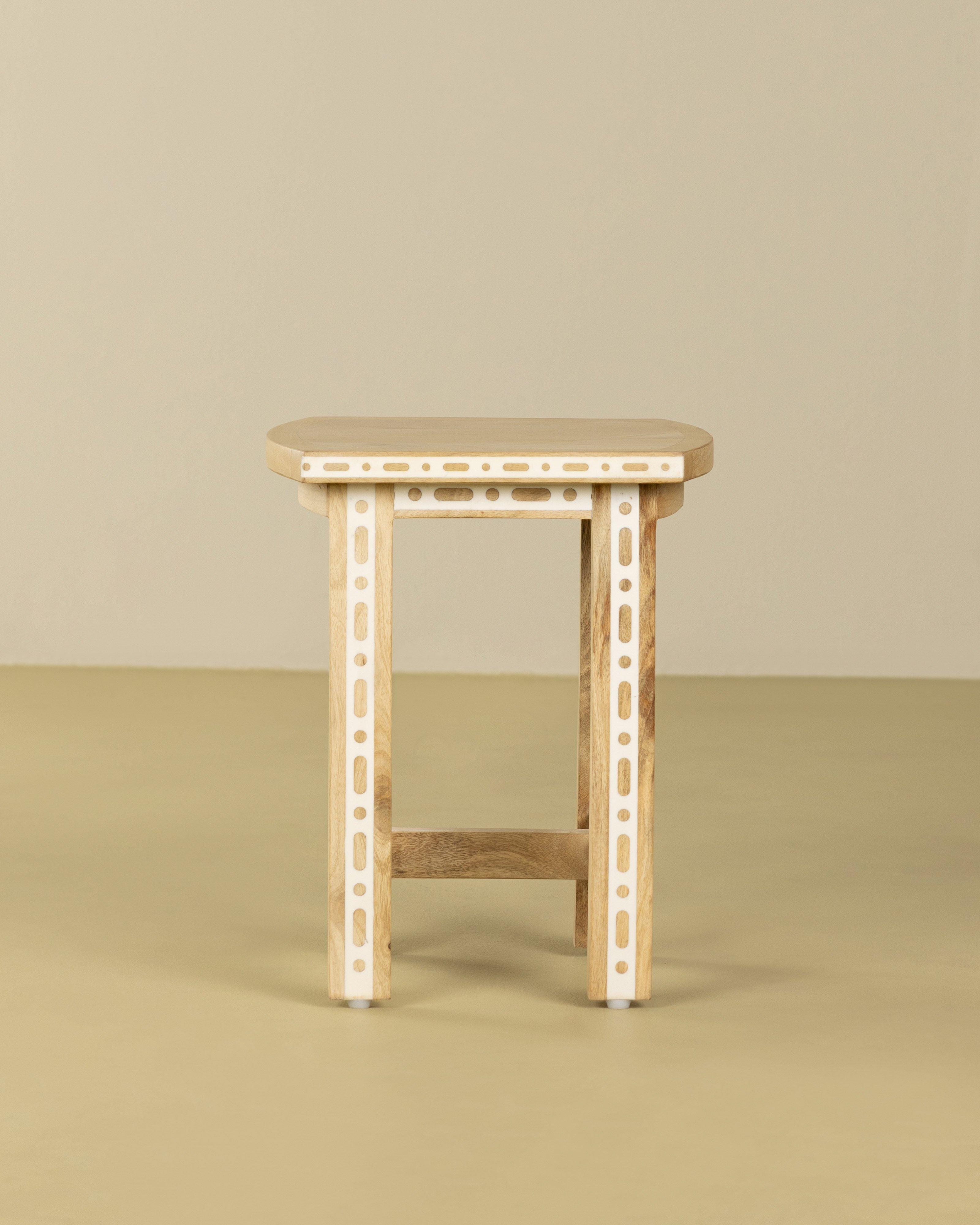 Clair Inlay Stool -  Brown