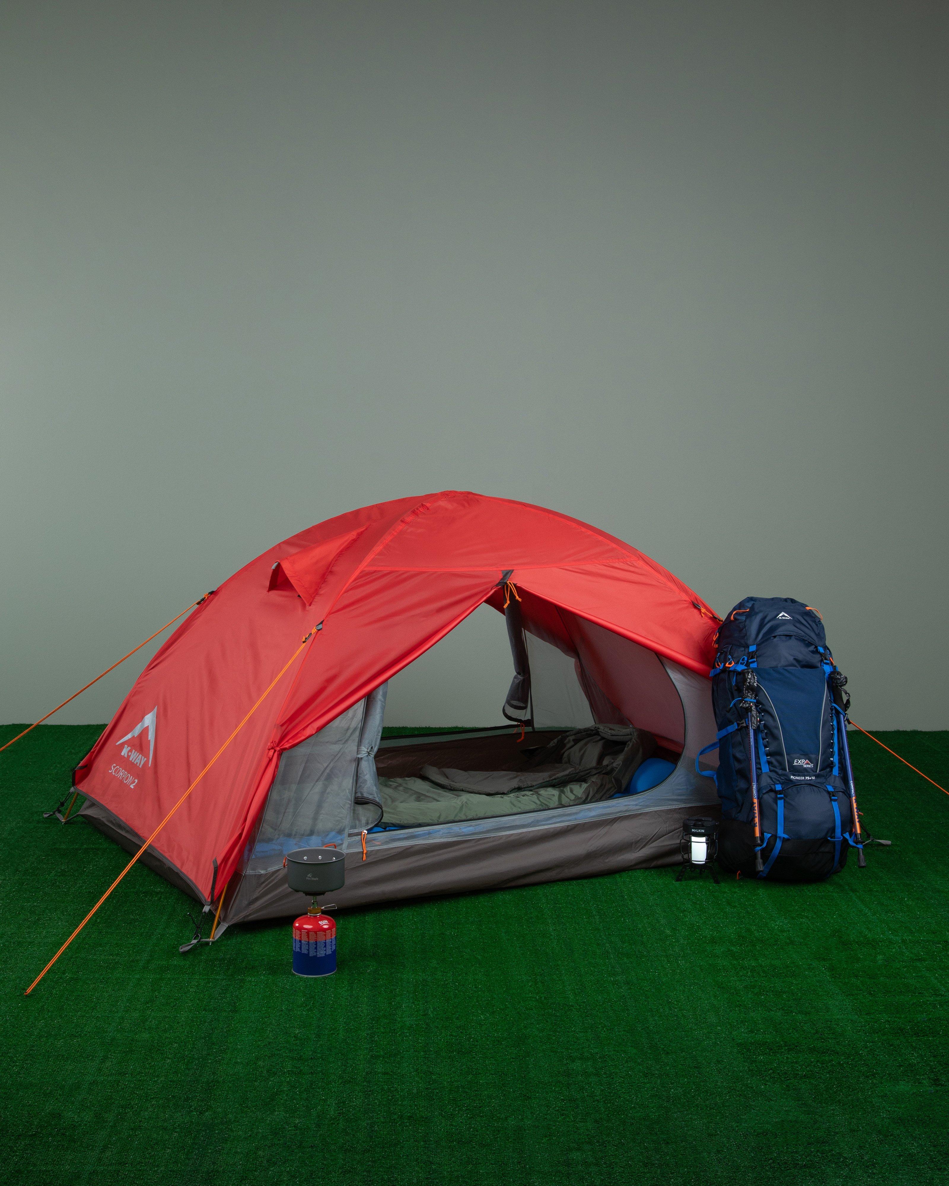 K-Way Scorpion 2-Person Fire Retardant Hiking Tent -  Red