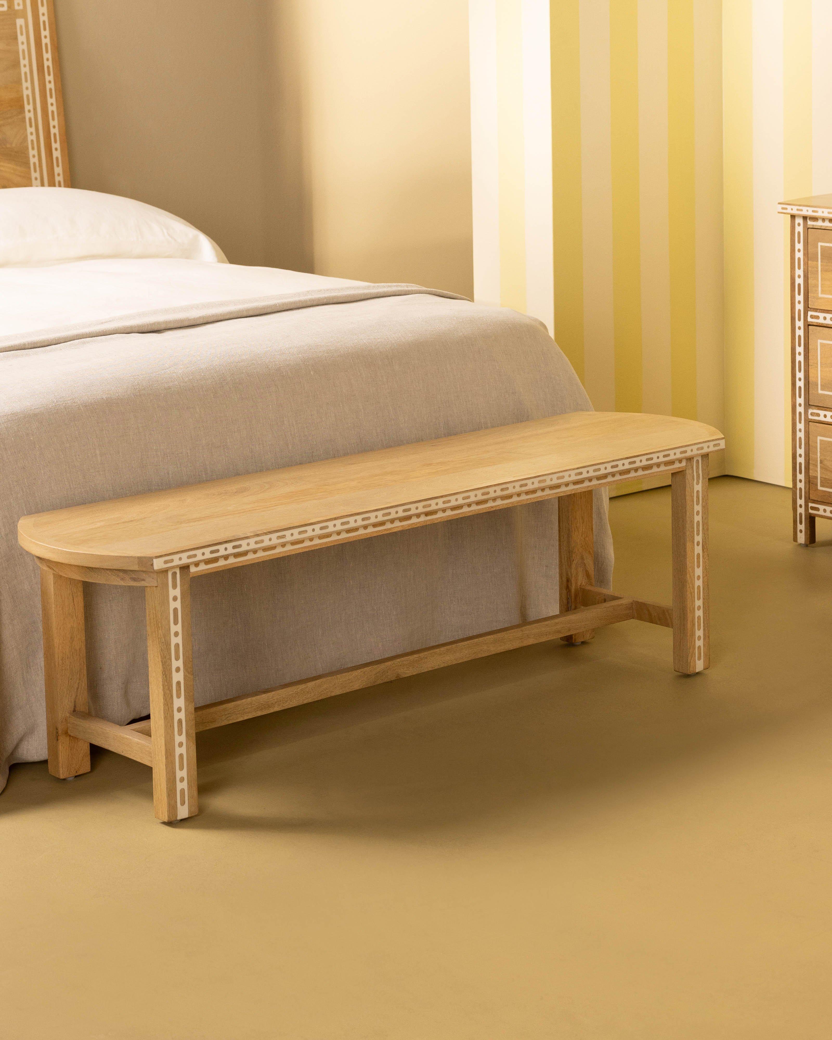 Clair Inlay Bench -  Brown