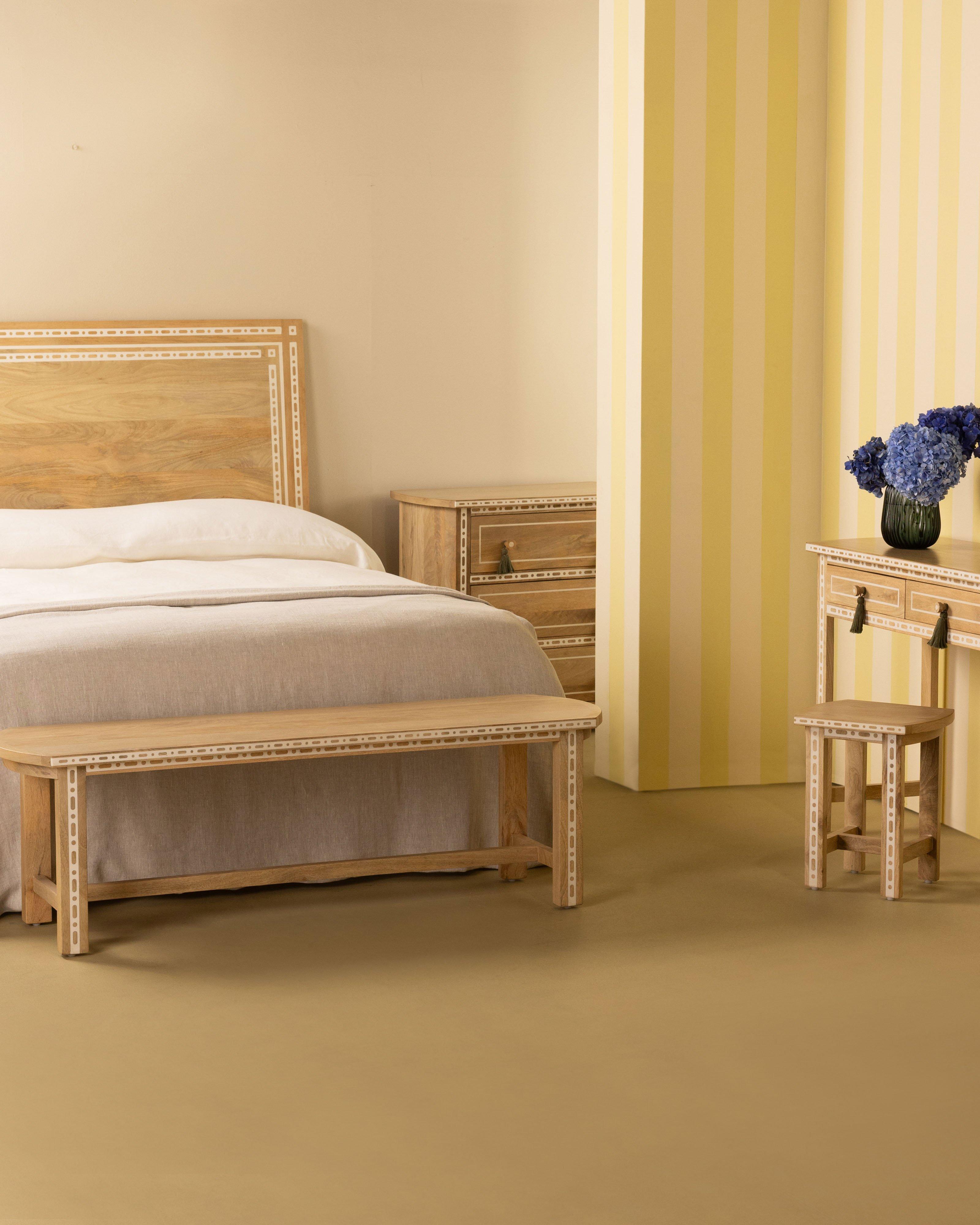 Clair Inlay Bench -  Brown