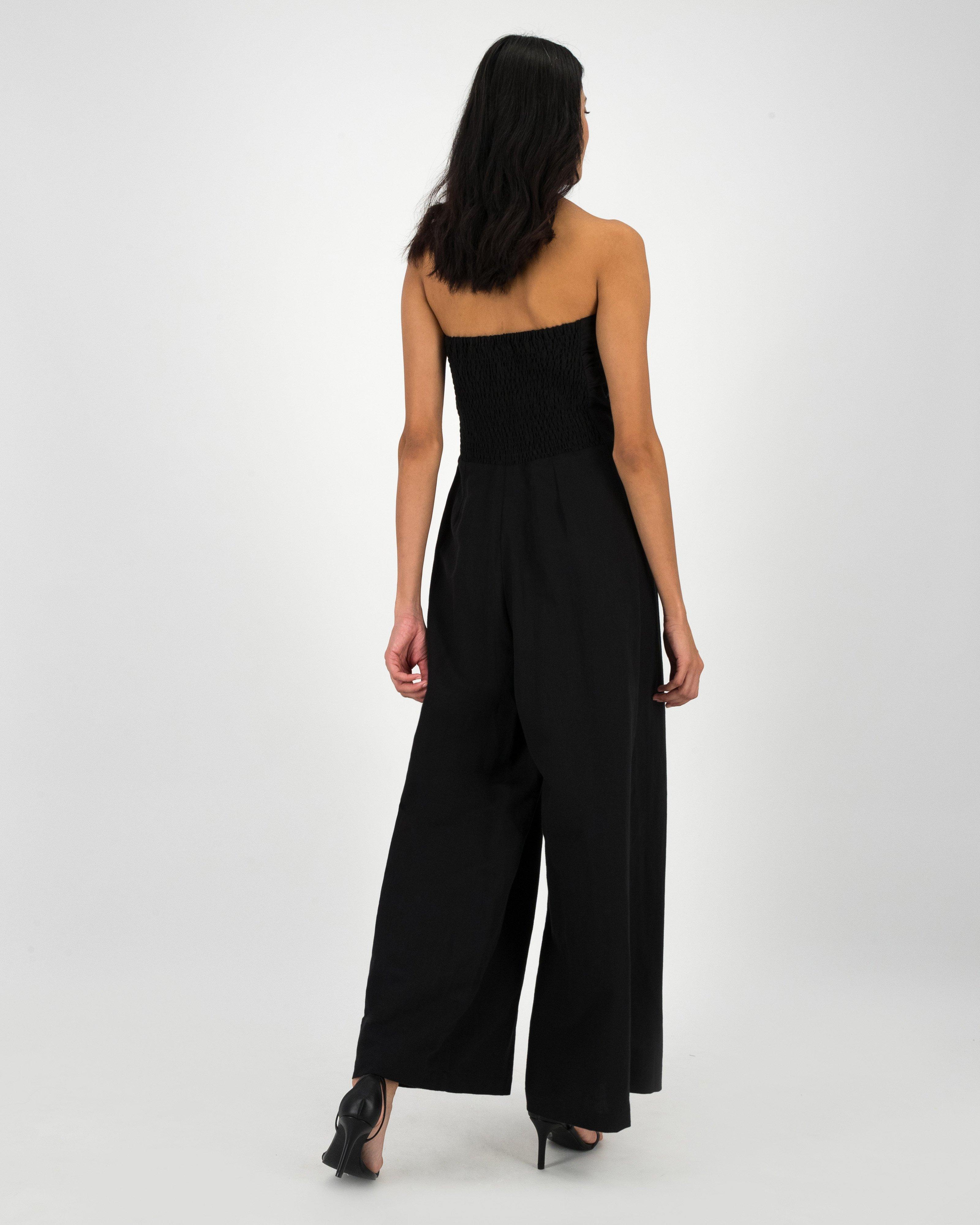 Eilana Strapless Jumpsuit -  Black