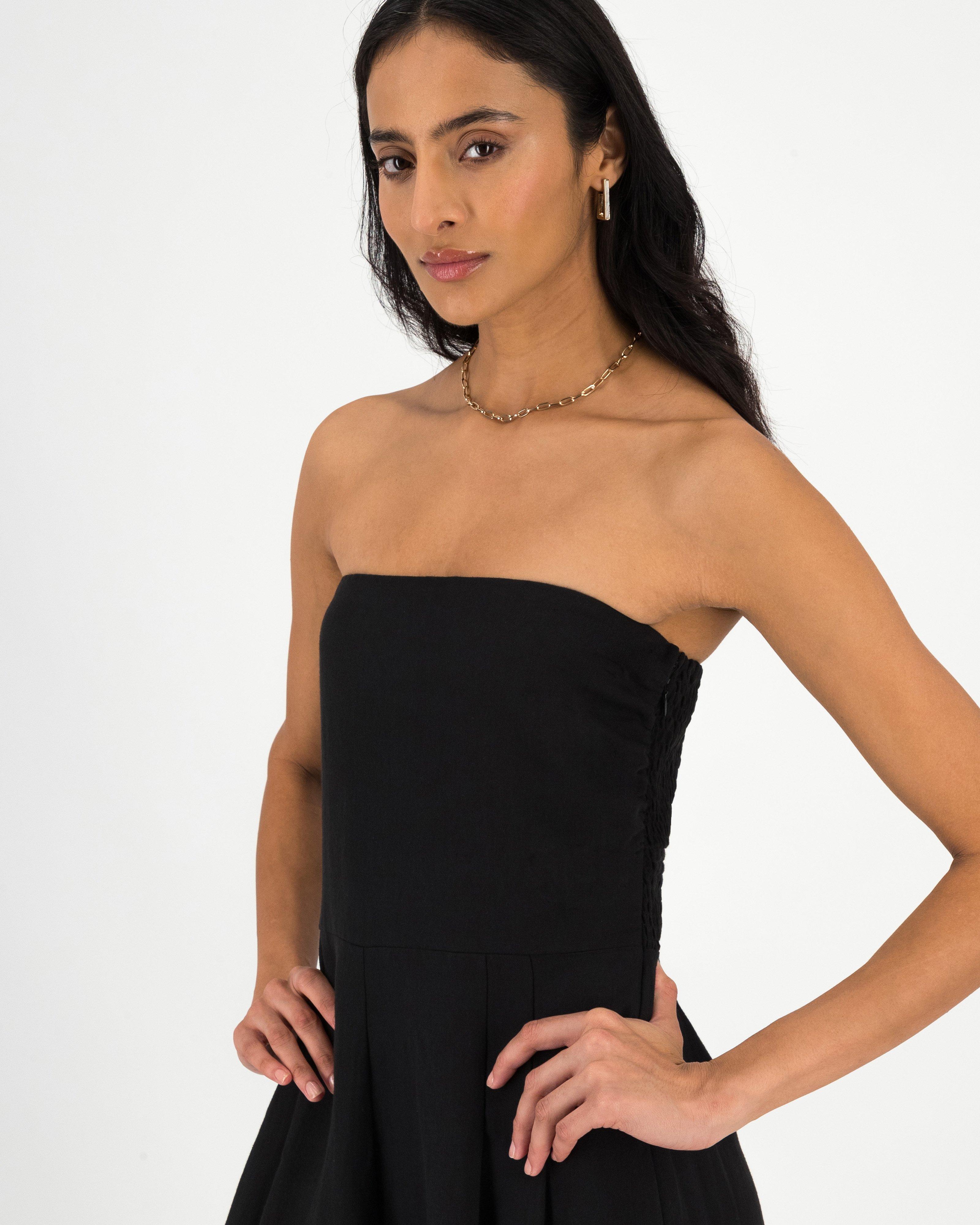Eilana Strapless Jumpsuit -  Black
