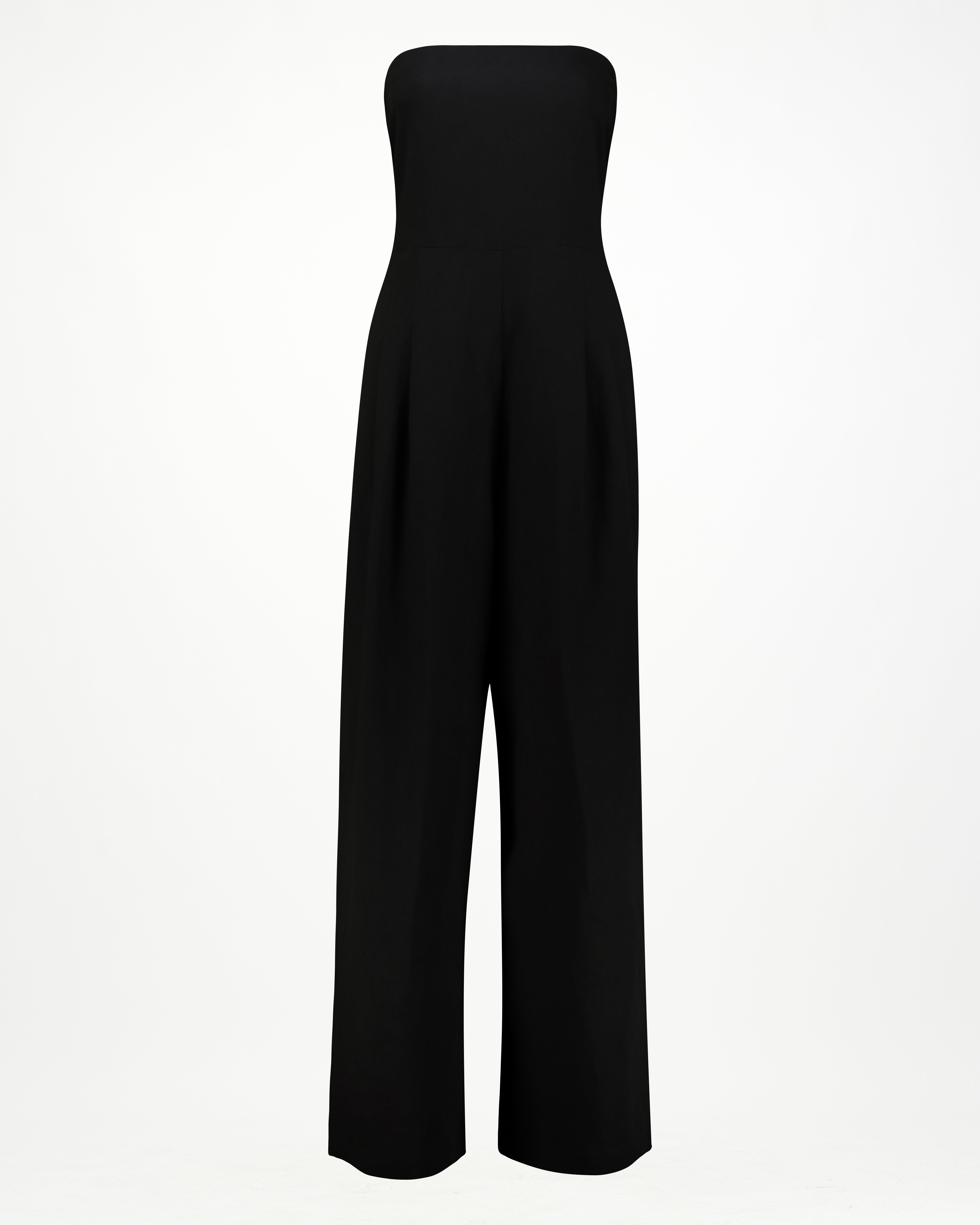 Eilana Strapless Jumpsuit -  Black