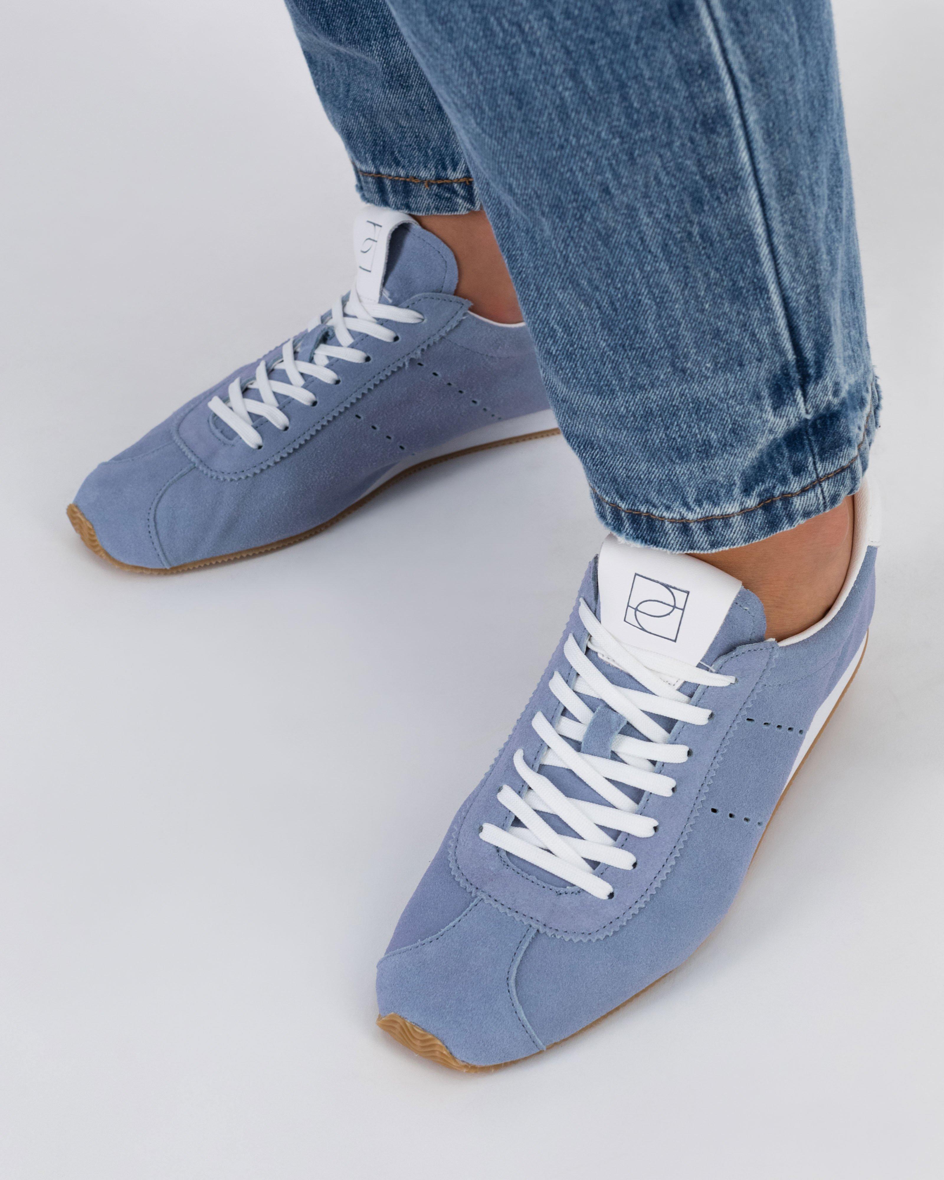 Taya Soft Suede Sneakers -  Light Blue