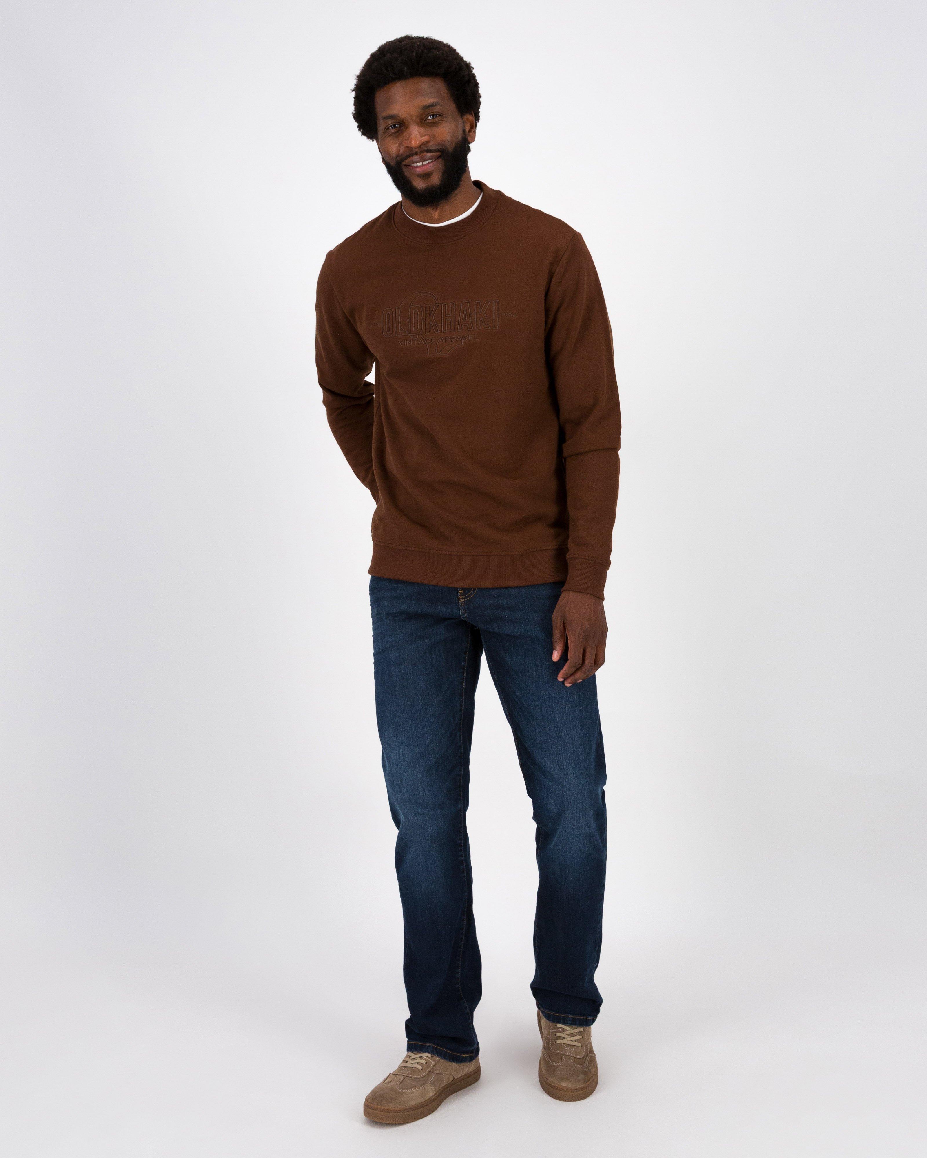 Old Khaki Men’s Braydie Crew Neck Sweat Top -  Chocolate